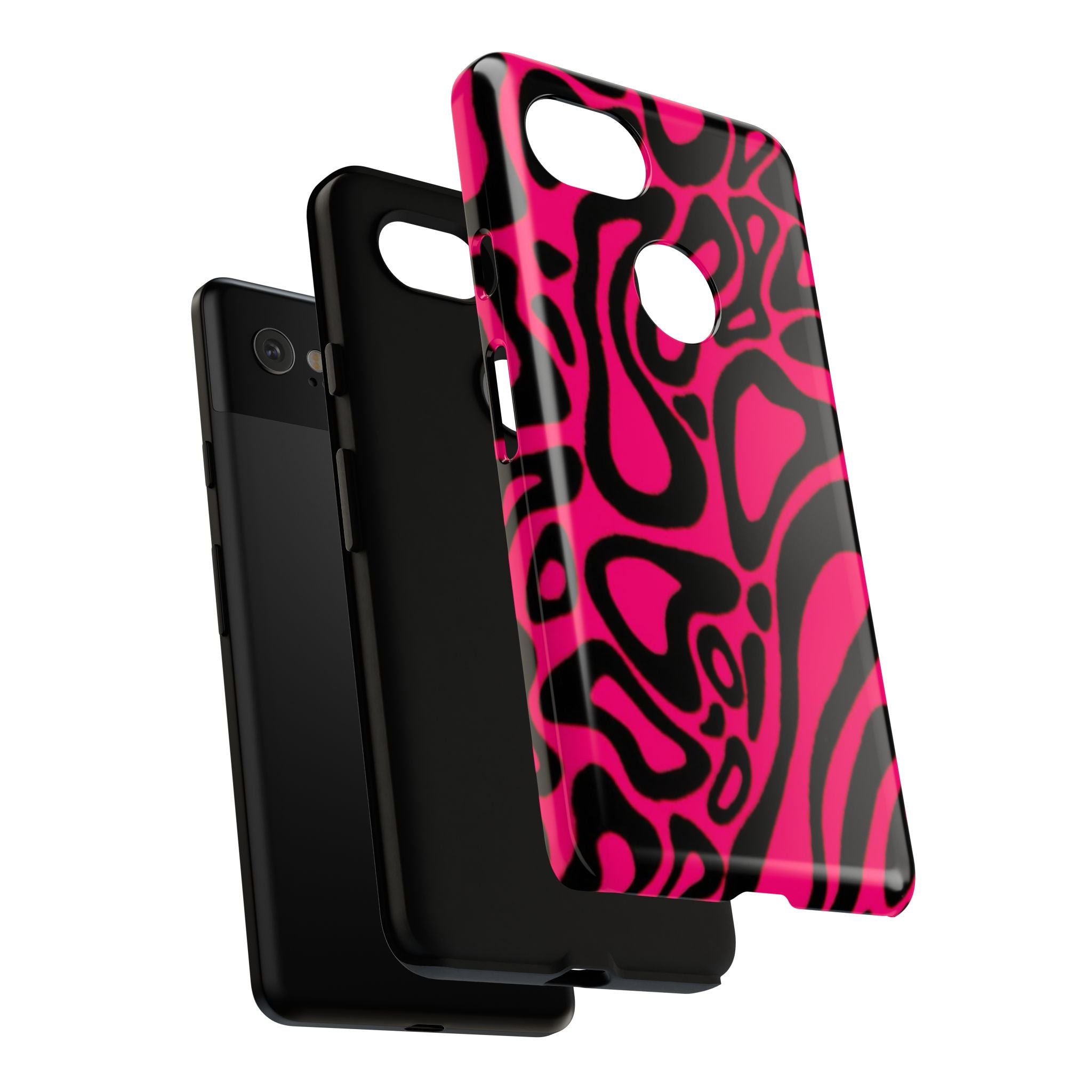 Bold Pink Patterned Phone Case, Stylish Tough Case, Trendy Accessory, Gift for Her, Tech Protection