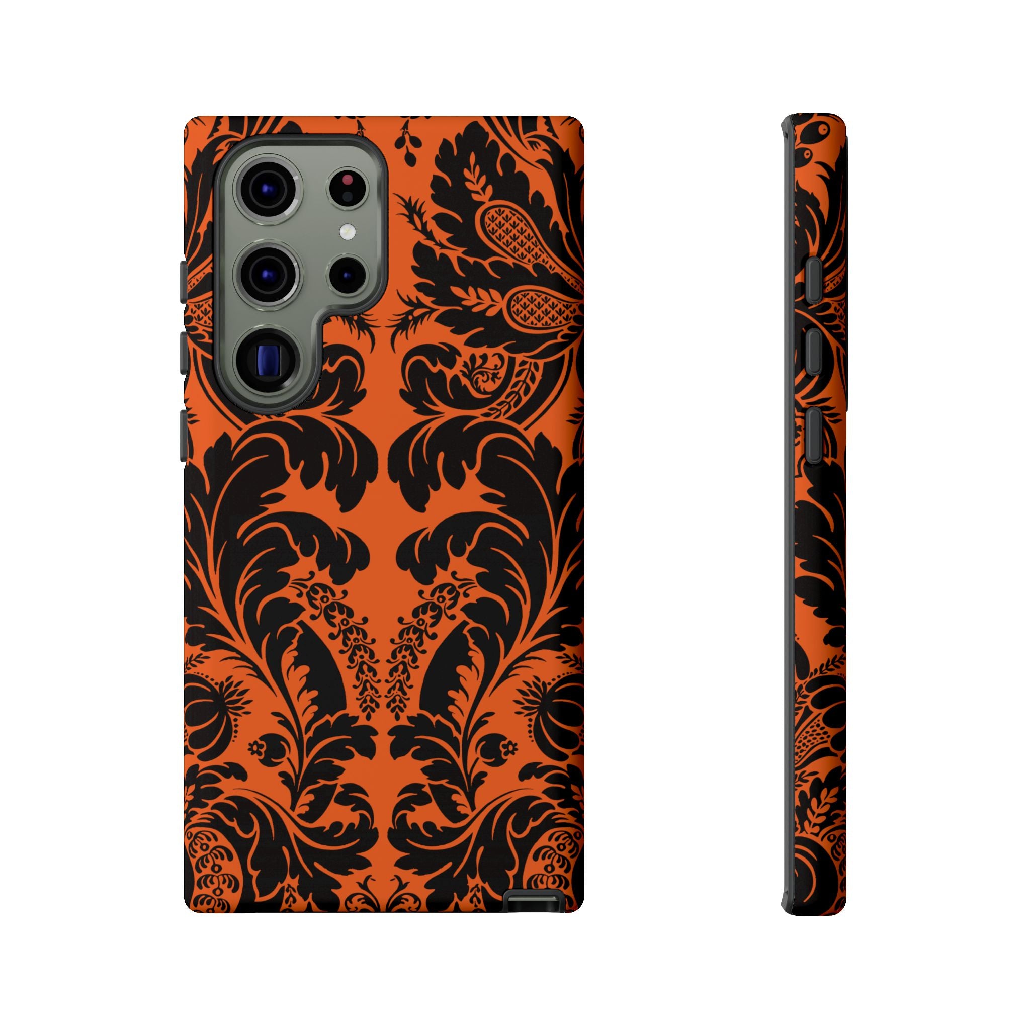 Elegant Phone Case with Orange Floral Design | Tough Cases, Smartphone Cover, Gift for Her, Floral Patterns, Stylish Accessories