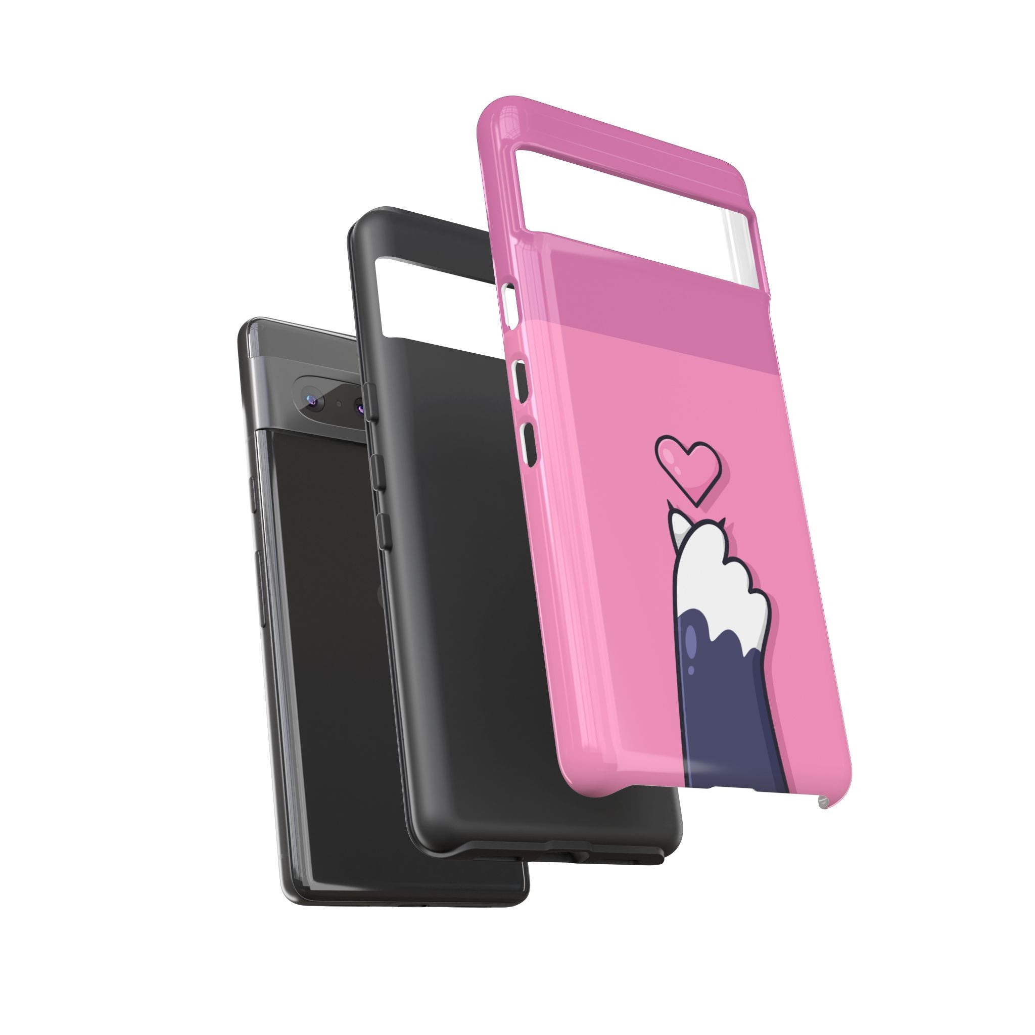 Cute Cat Paw Phone Case, Playful Pet Lover Gift, Animal Print Phone Cover, Heart Design Case, Fun Feminine Case, Kawaii Style