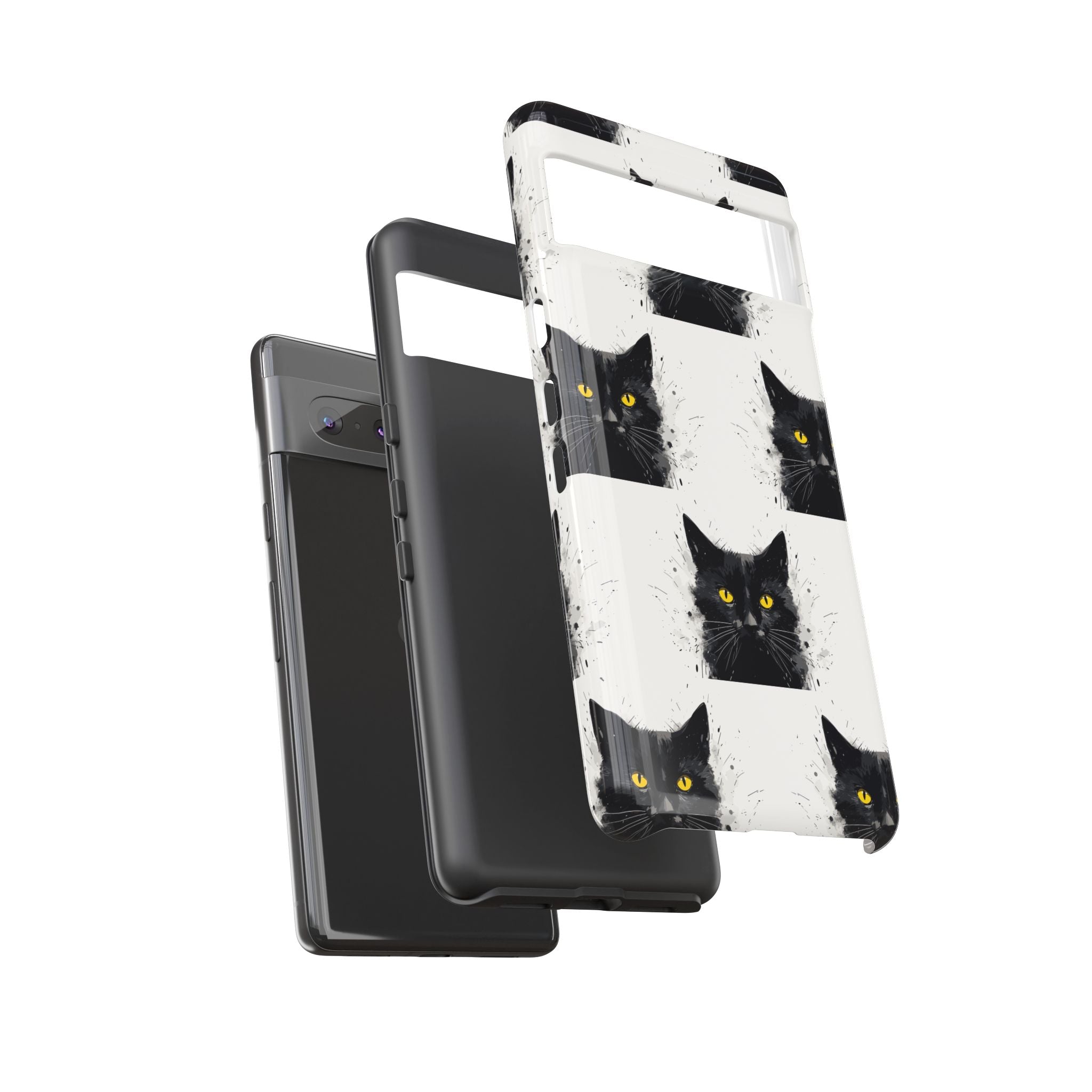 Black Cat Phone Case, Tough Cases, Cat Lover Gift, Unique Design, Halloween, Animal Accessories, Custom Phone Cover