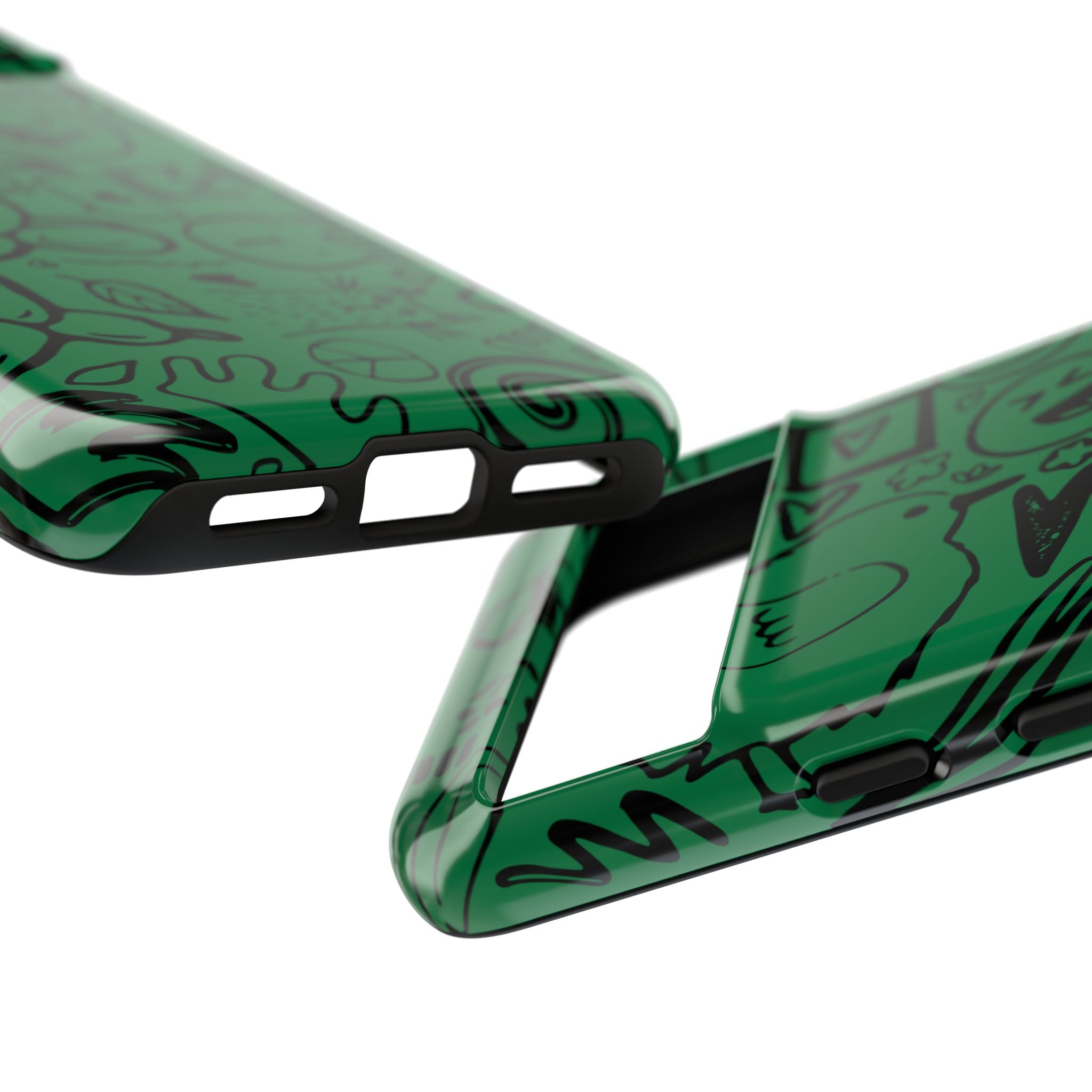 Playful Phone Case, Vibrant Green Tough Case, Quirky Graphic Design, Unique Gift for Kids, Fun Accessories, Christmas, Birthday