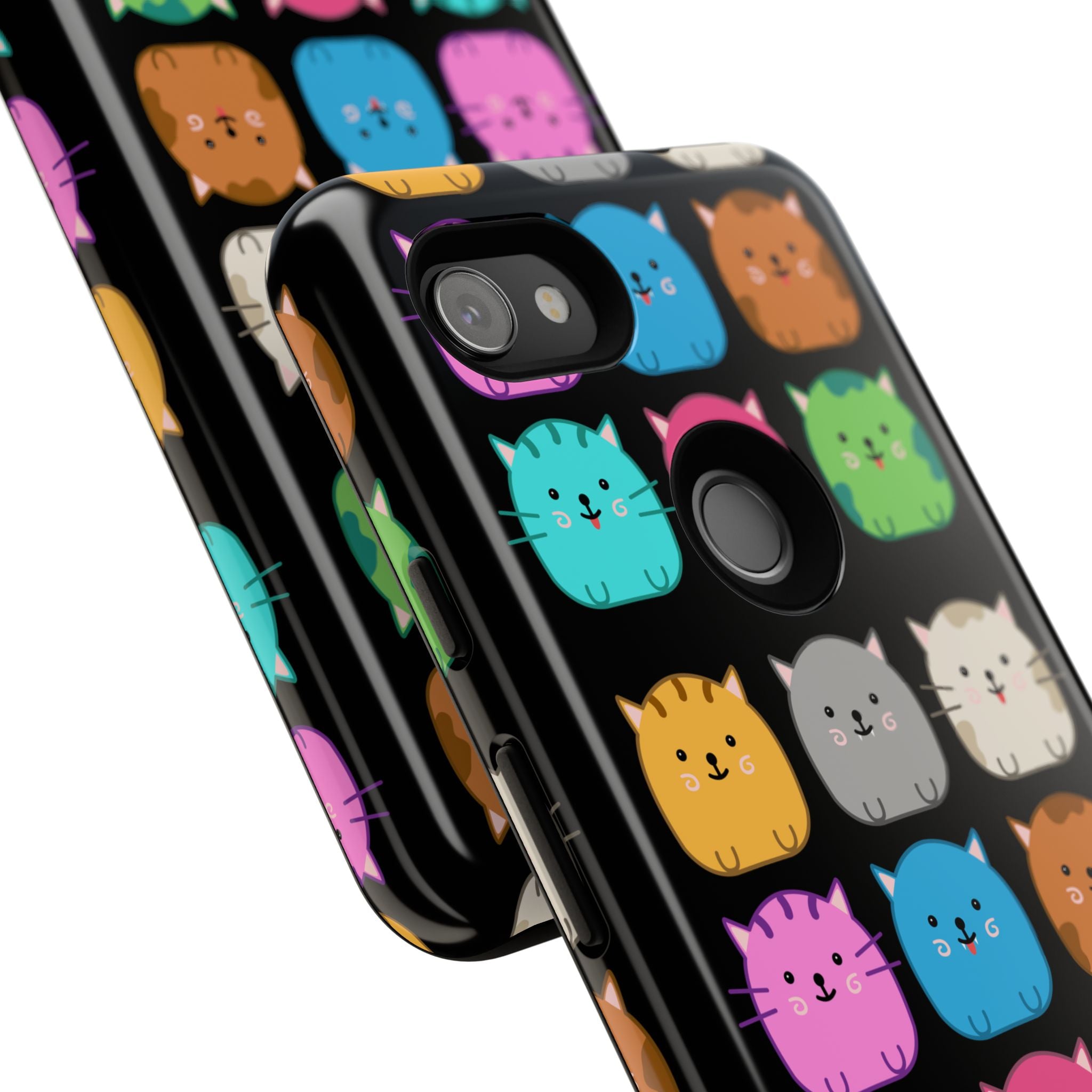 Cute Cat Phone Case, Kawaii Animal Lover Gift, Tough Phone Cover for Kids and Adults, Fun Cat Designs for Birthdays, Pet Lovers