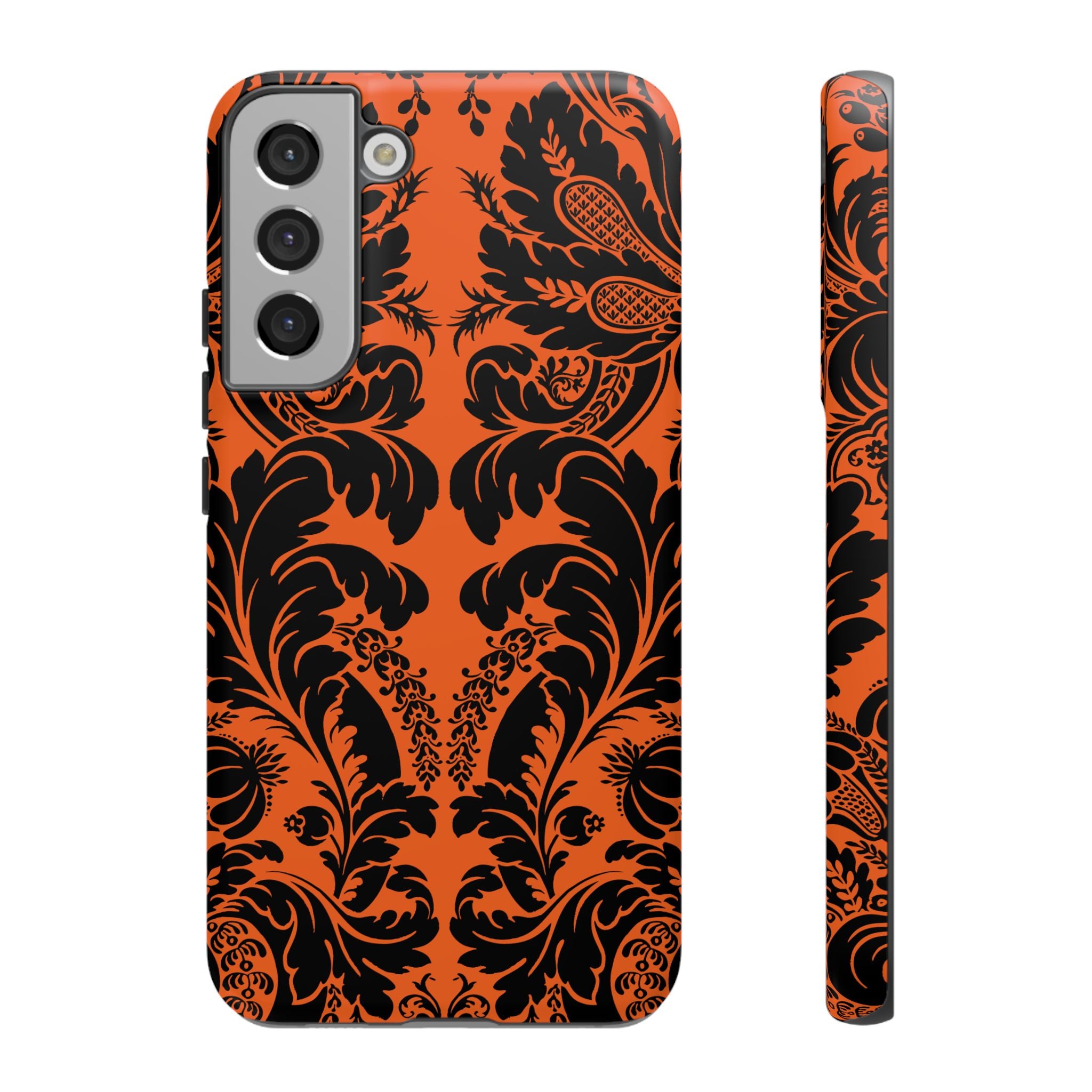 Elegant Phone Case with Orange Floral Design | Tough Cases, Smartphone Cover, Gift for Her, Floral Patterns, Stylish Accessories
