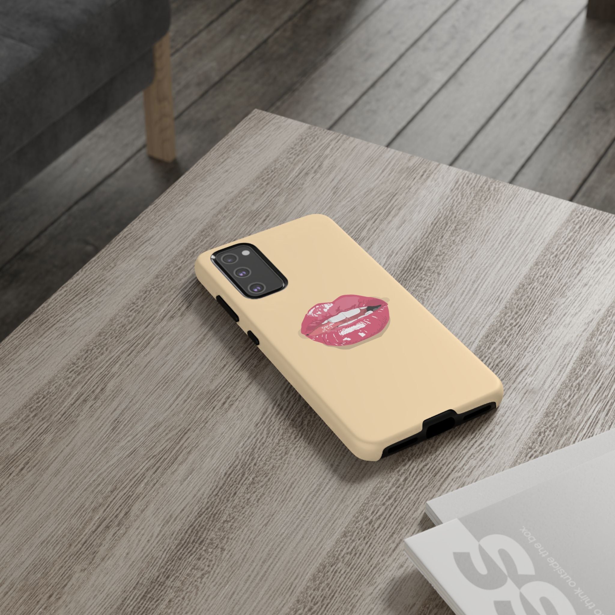 Stylish Phone Case with Lip Print, Trendy Mobile Cover, Fashion Accessory, Gift for Her, Cute Cell Phone Case