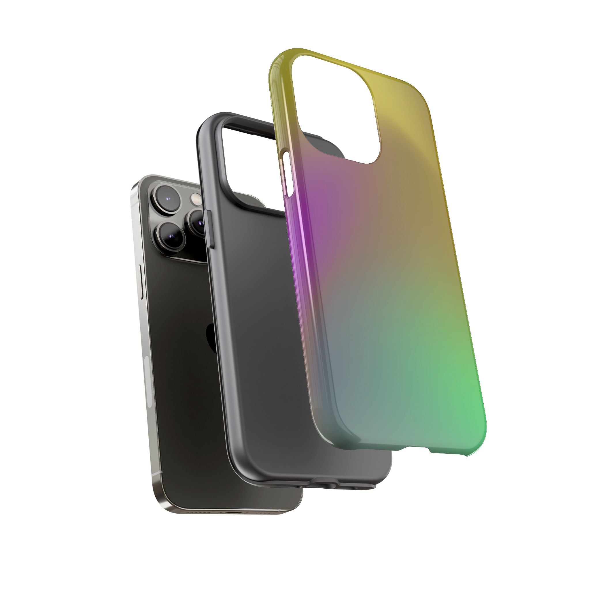 Vibrant Phone Case, Tough Cases, Colorful Phone Cover, Durable Mobile Case, Yellow Green Gradient Design