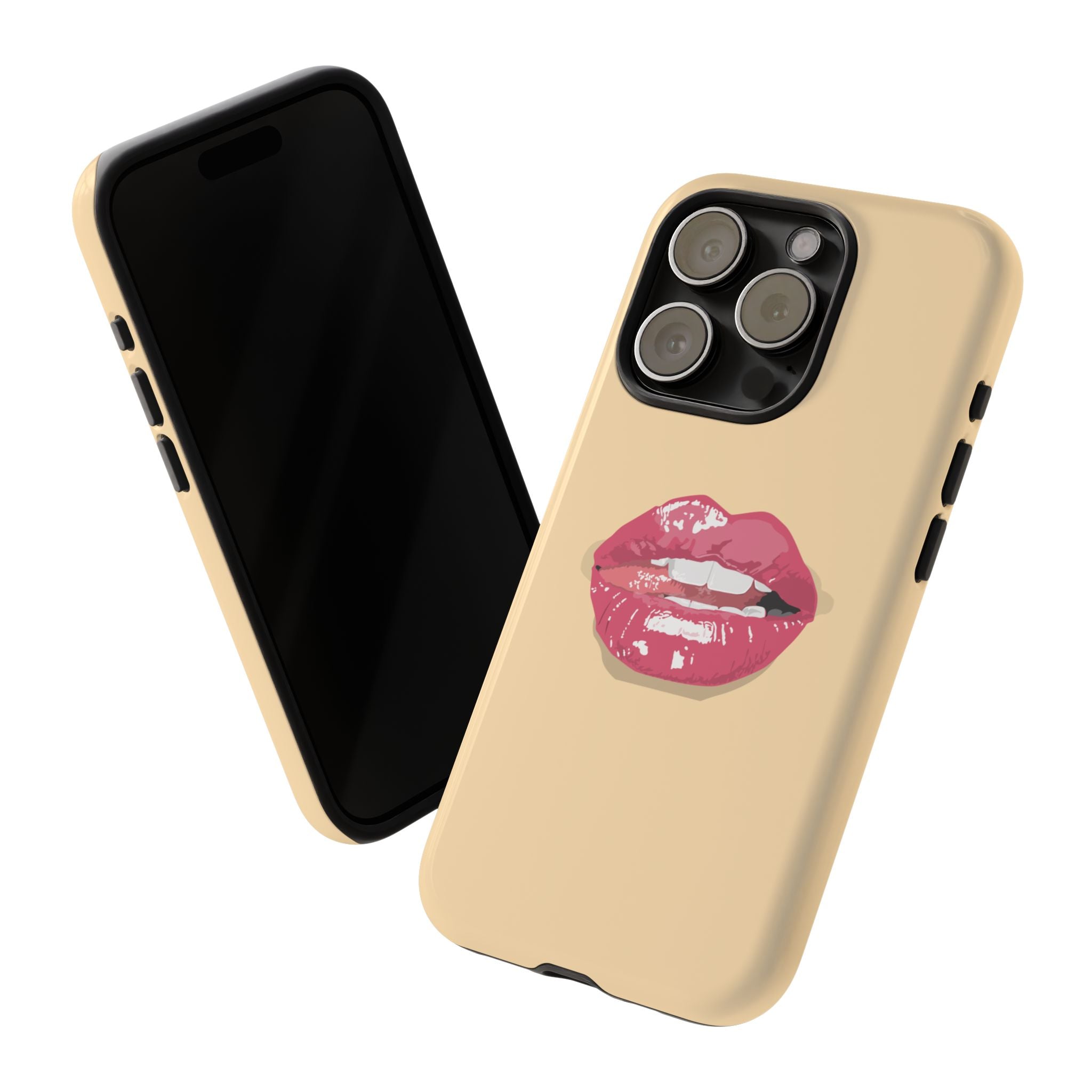 Stylish Phone Case with Lip Print, Trendy Mobile Cover, Fashion Accessory, Gift for Her, Cute Cell Phone Case