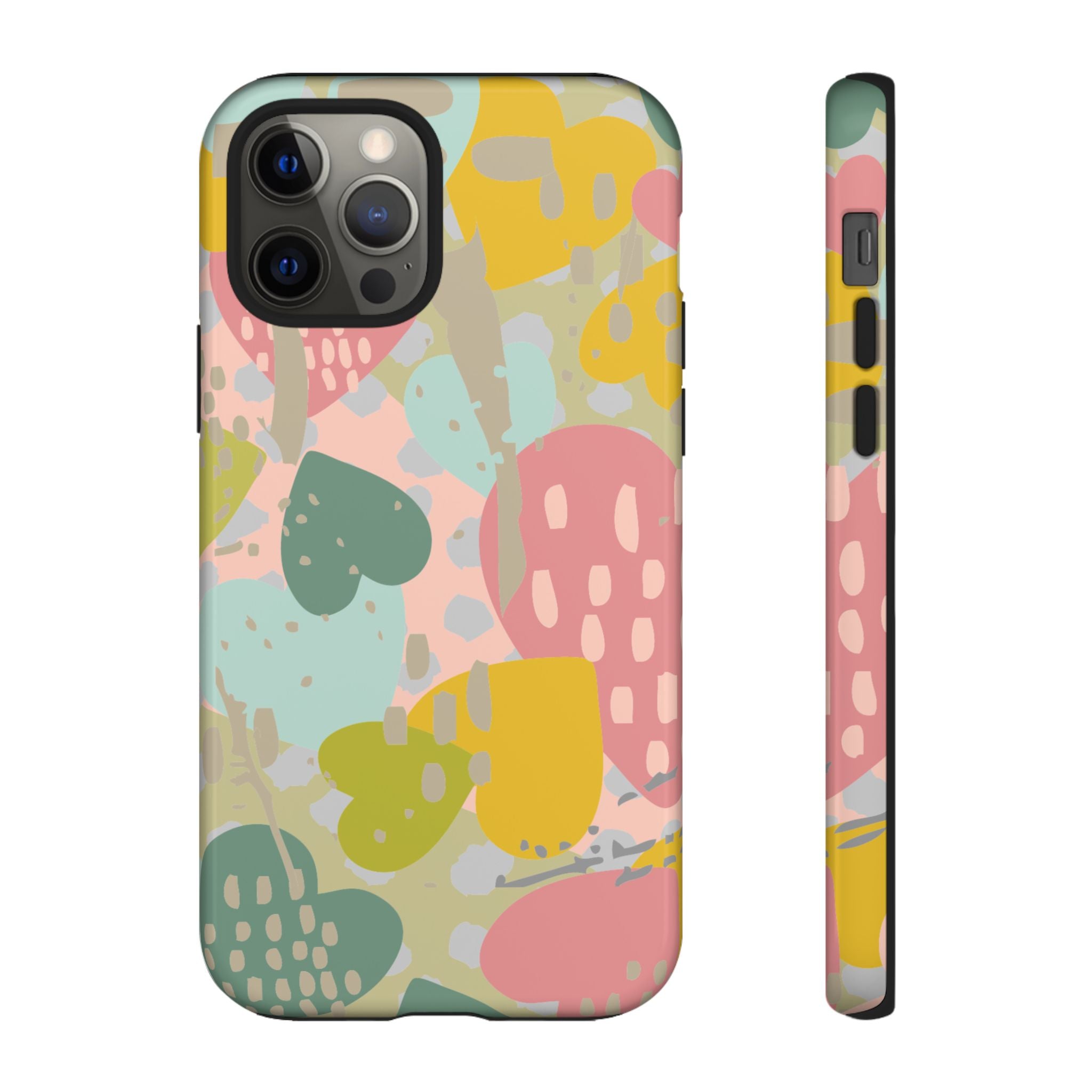 Colorful Heart Phone Case, Tough Cases for Women, Cute Phone Accessories, Gift for Her, Trends for Teens, Valentine's Day Gift