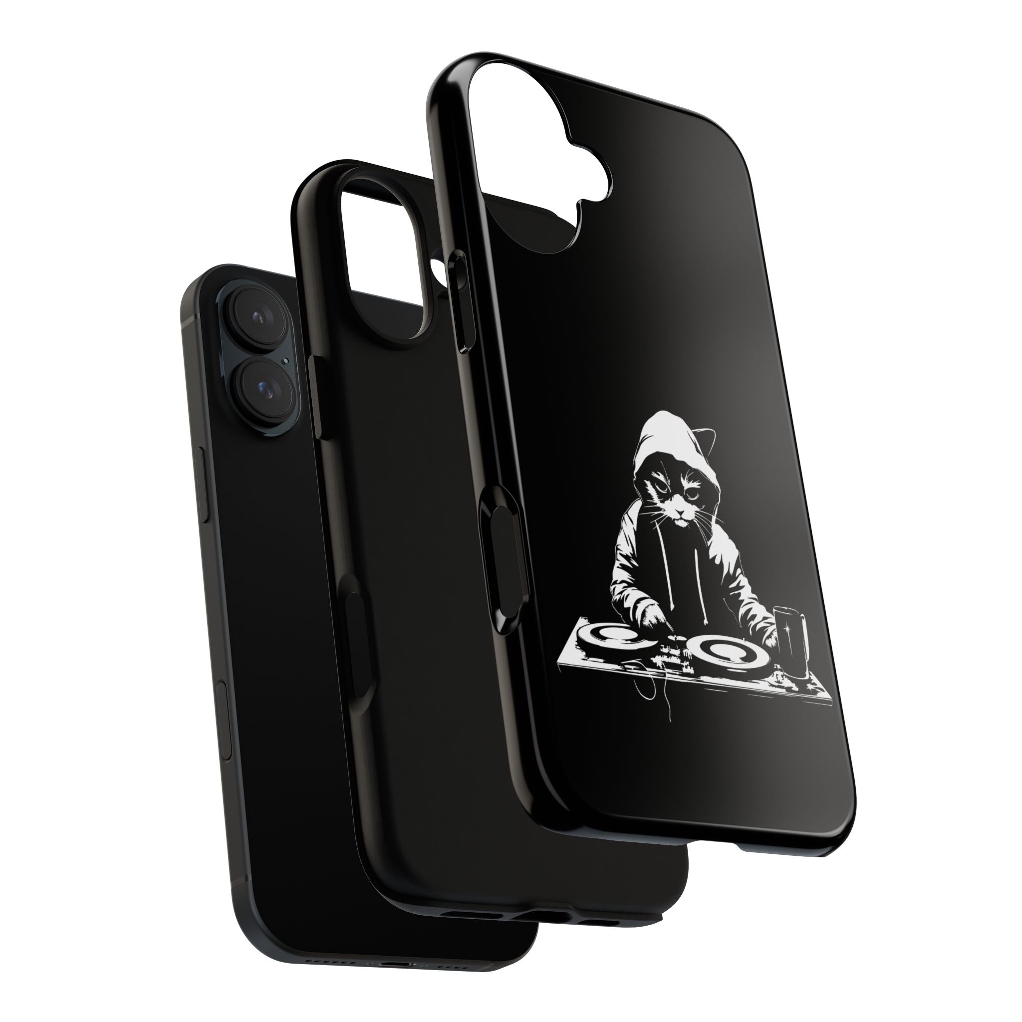 DJ Cat Phone Case, Tough Phone Cover, Pet Lover Gift, Music Enthusiast Accessory, Cute Cat Decor, Unique Case Design