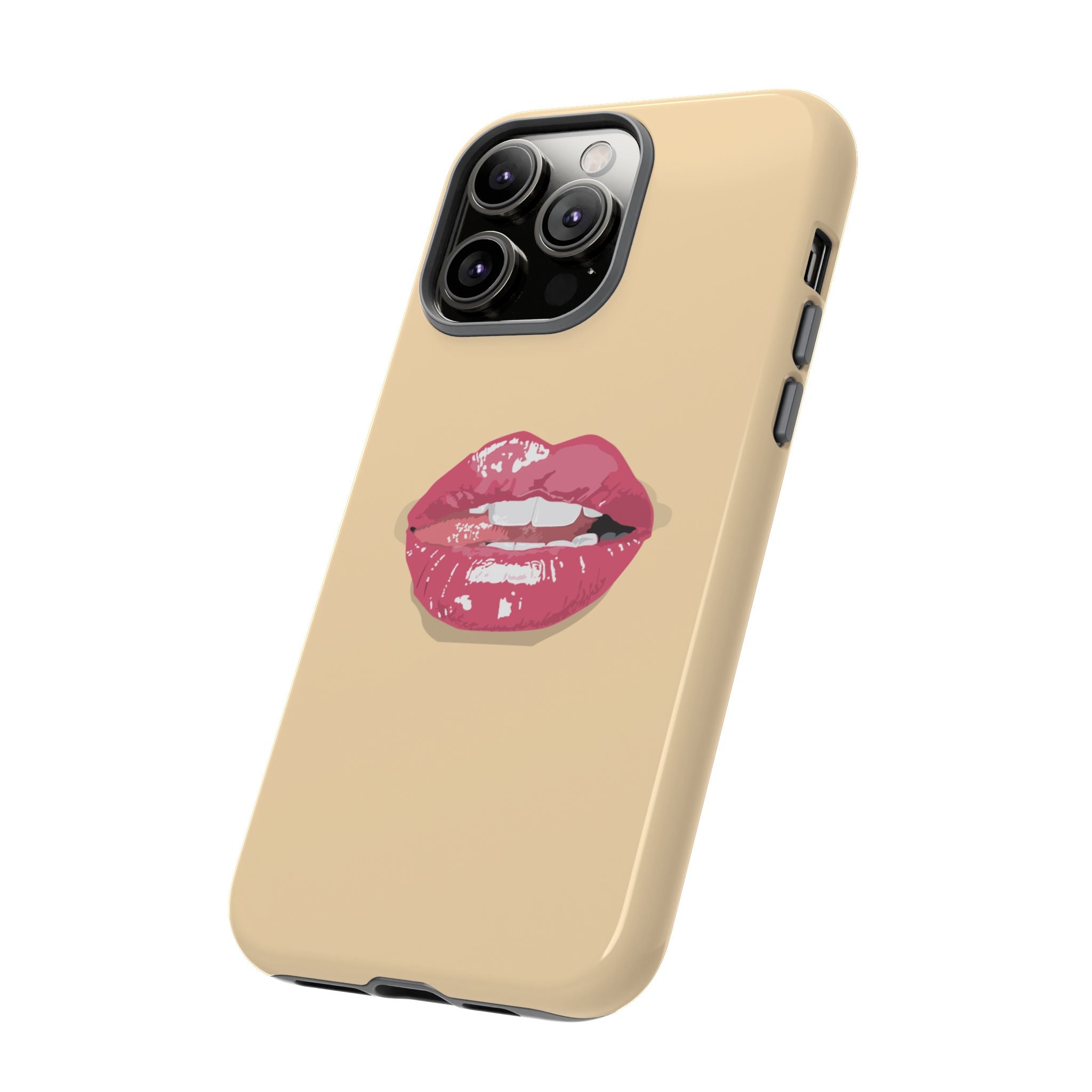Stylish Phone Case with Lip Print, Trendy Mobile Cover, Fashion Accessory, Gift for Her, Cute Cell Phone Case