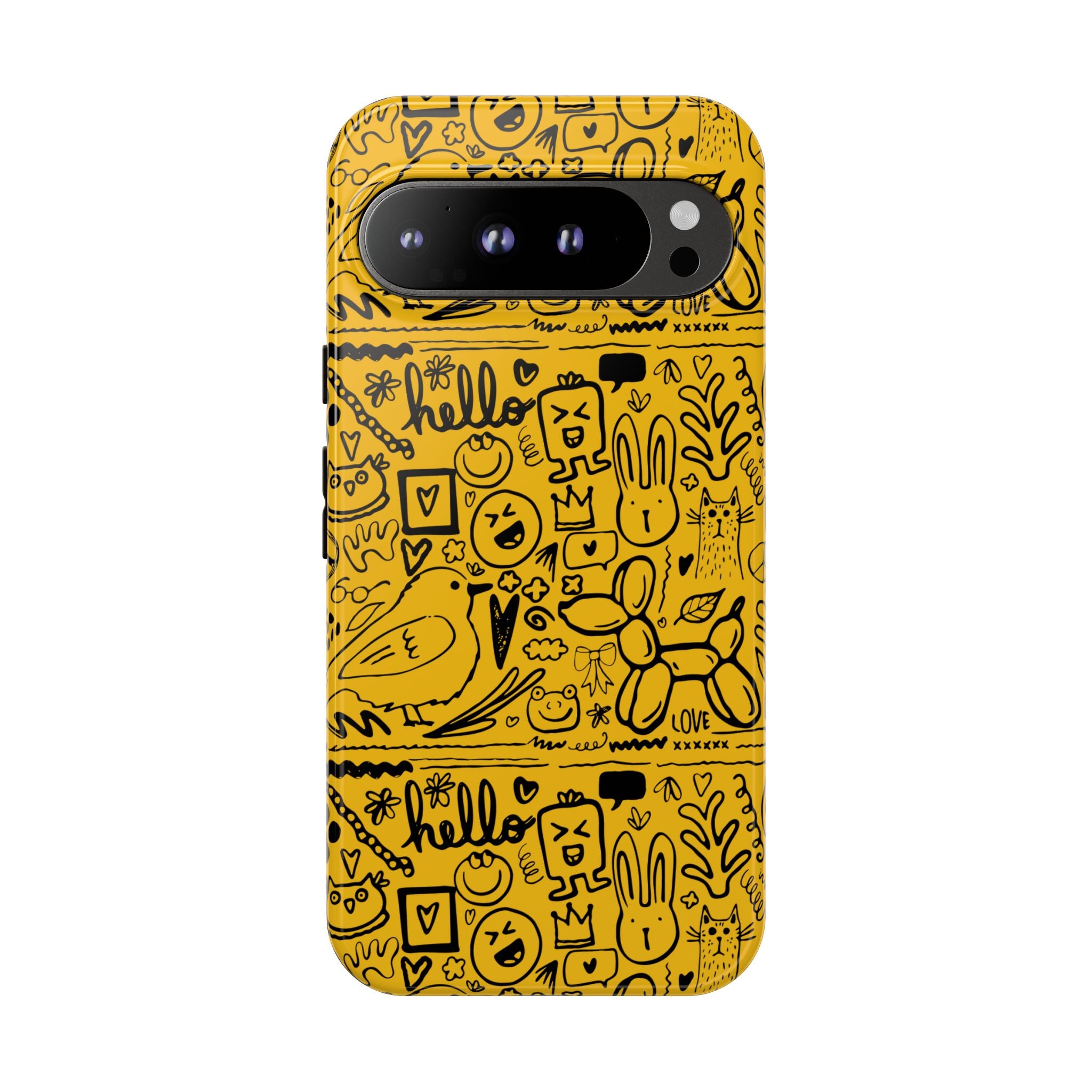 Vibrant Phone Case, Cute Yellow Floral iPhone Cover, Stylish Tough Case, Fun Phone Accessory, Perfect Gift for Teens