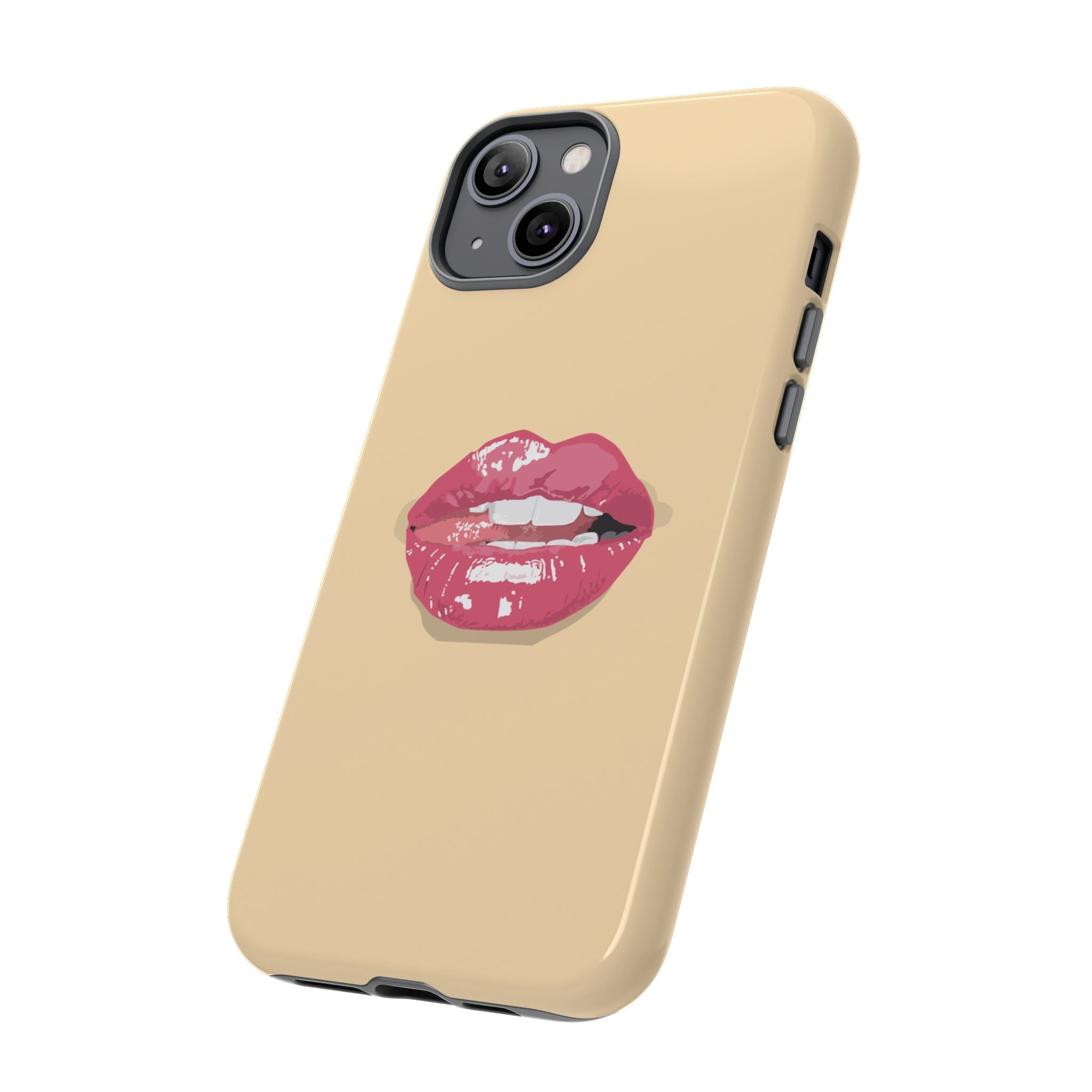 Stylish Phone Case with Lip Print, Trendy Mobile Cover, Fashion Accessory, Gift for Her, Cute Cell Phone Case