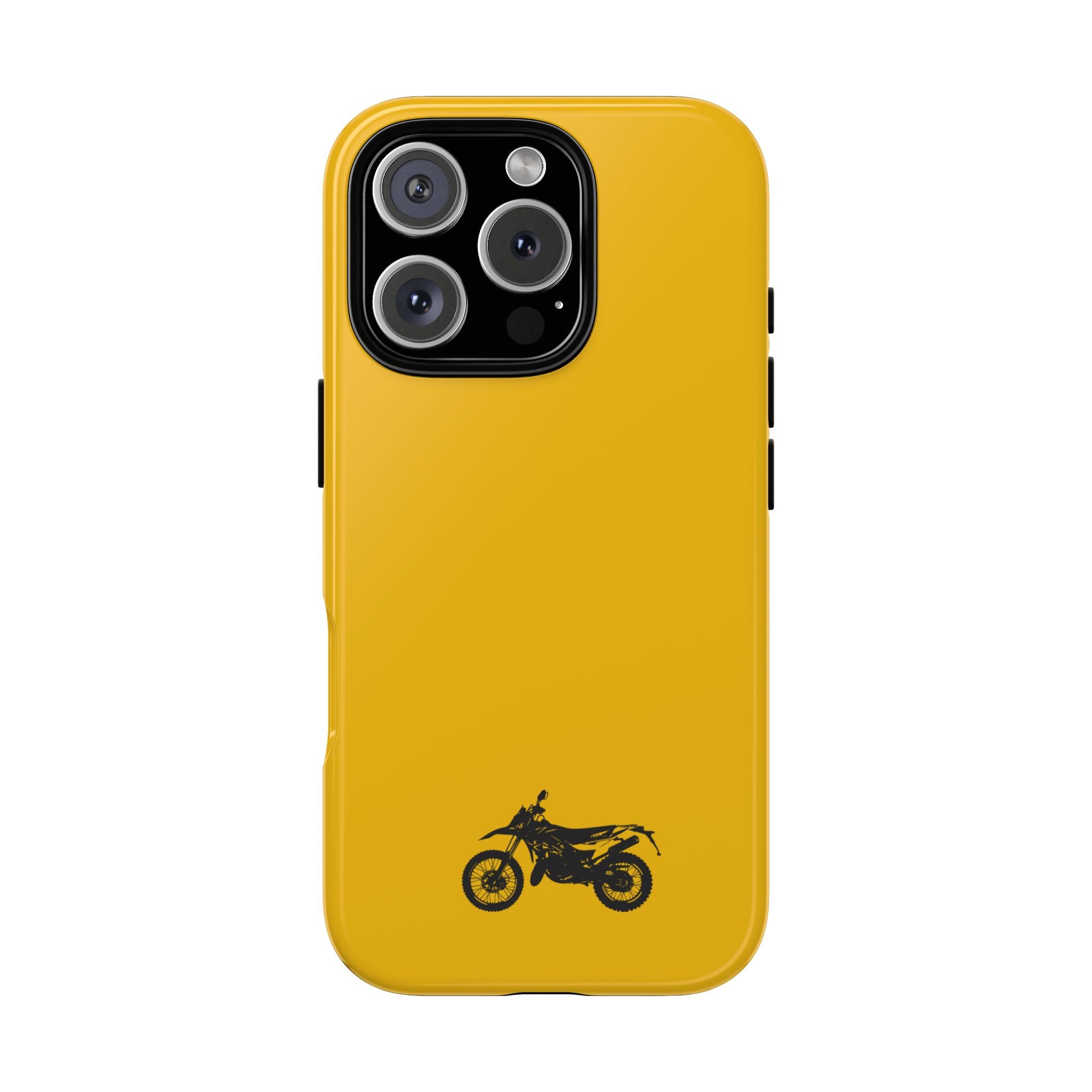Motorcycle Phone Case, Tough Phone Cover, Gift for Bikers, Durable Tech Accessory, Yellow Motorcycle Design