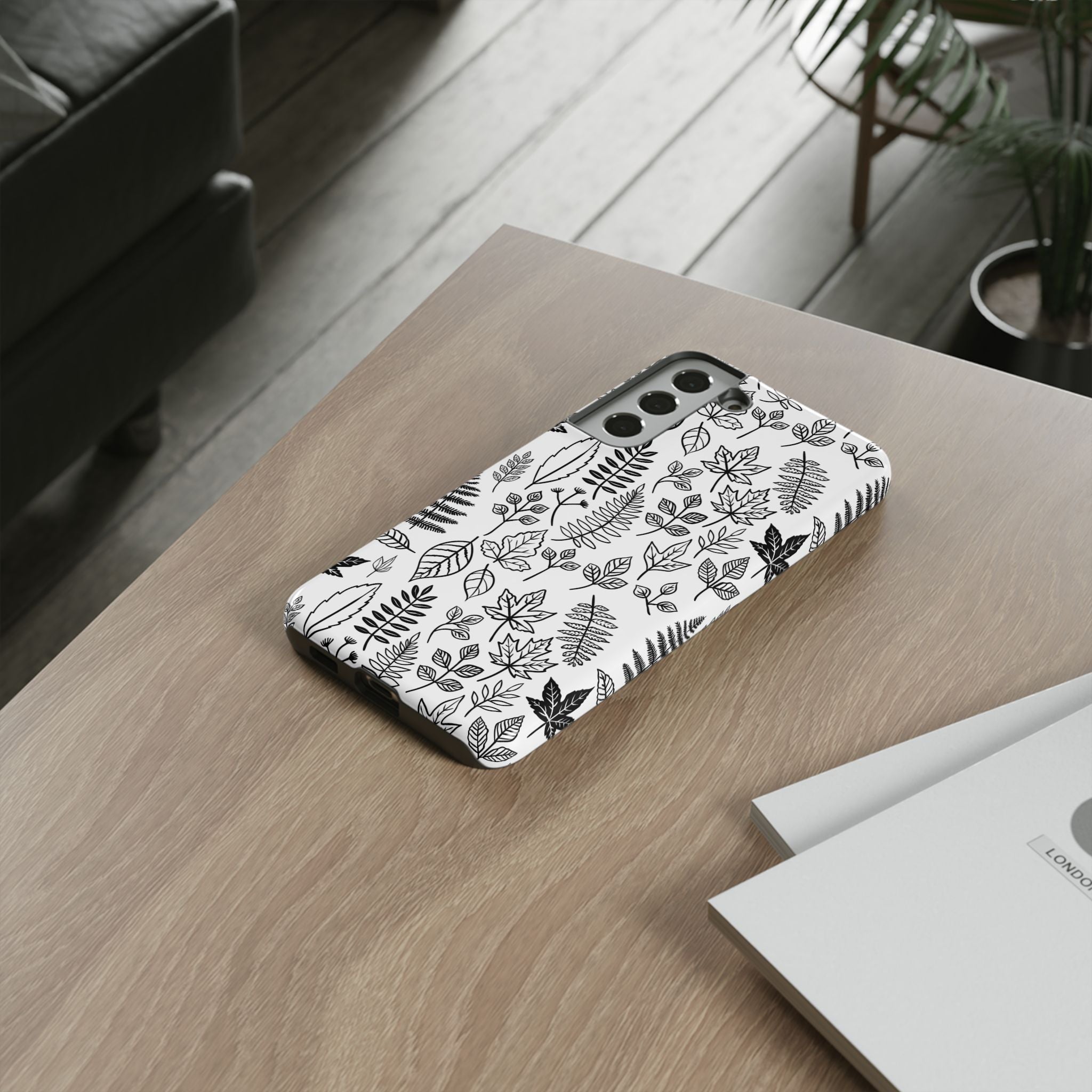 Stylish Phone Case for Nature Lovers, Botanical Design, Gift for Her, Fall Accessories, Customizable Tech Gear