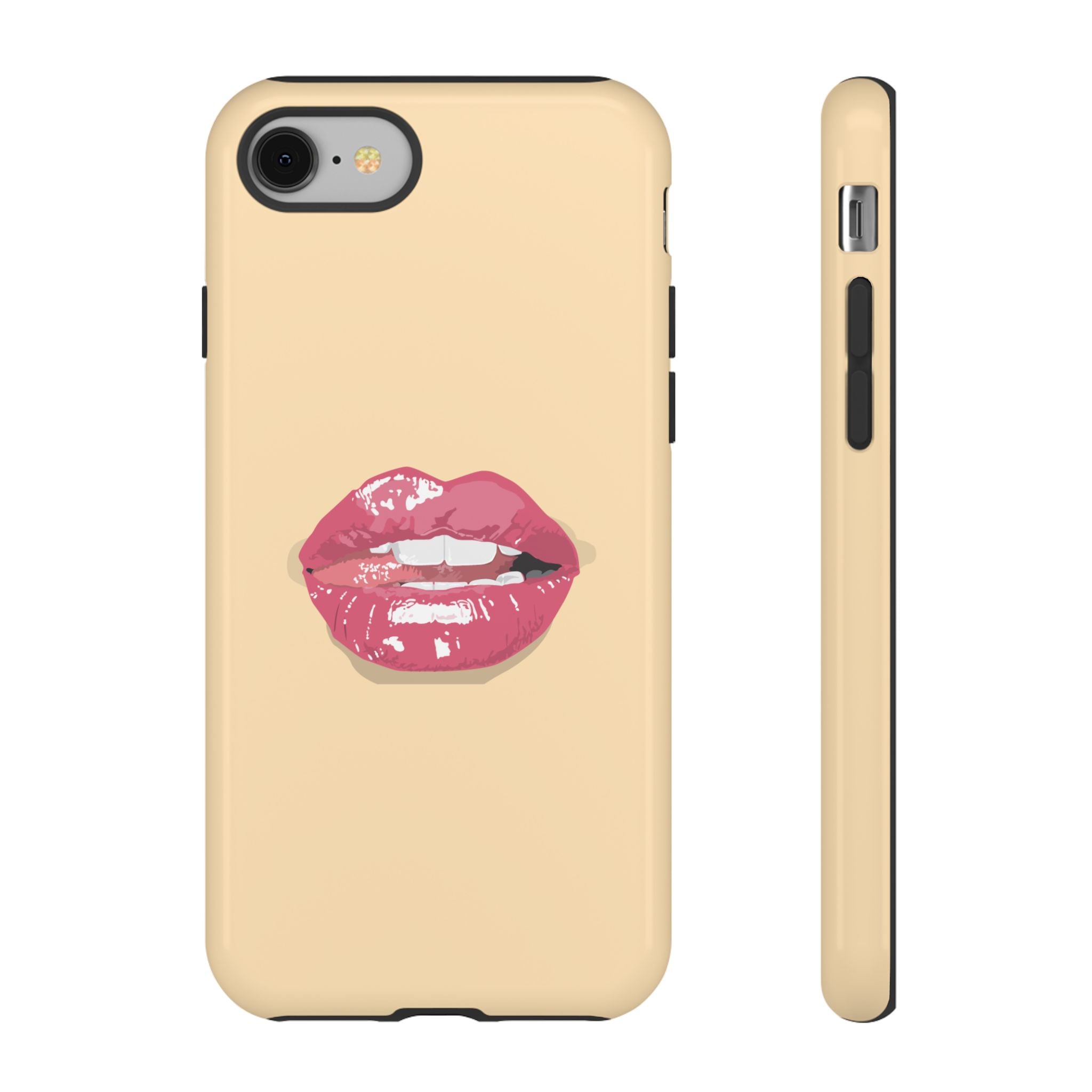 Stylish Phone Case with Lip Print, Trendy Mobile Cover, Fashion Accessory, Gift for Her, Cute Cell Phone Case
