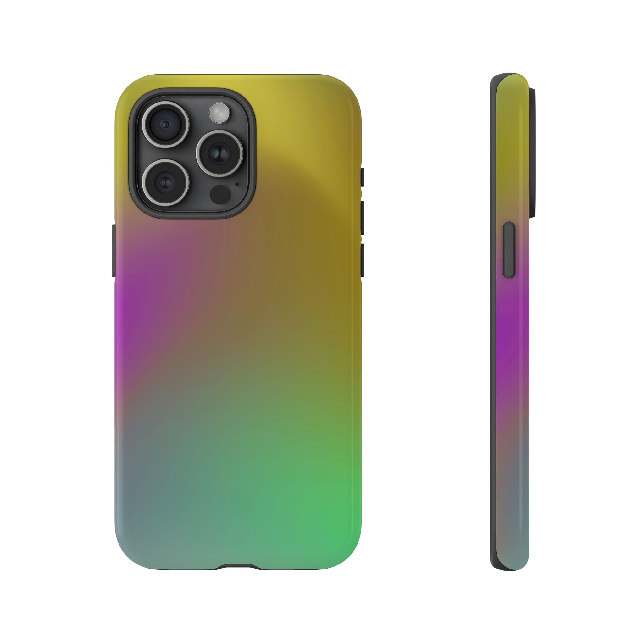 Vibrant Phone Case, Tough Cases, Colorful Phone Cover, Durable Mobile Case, Yellow Green Gradient Design