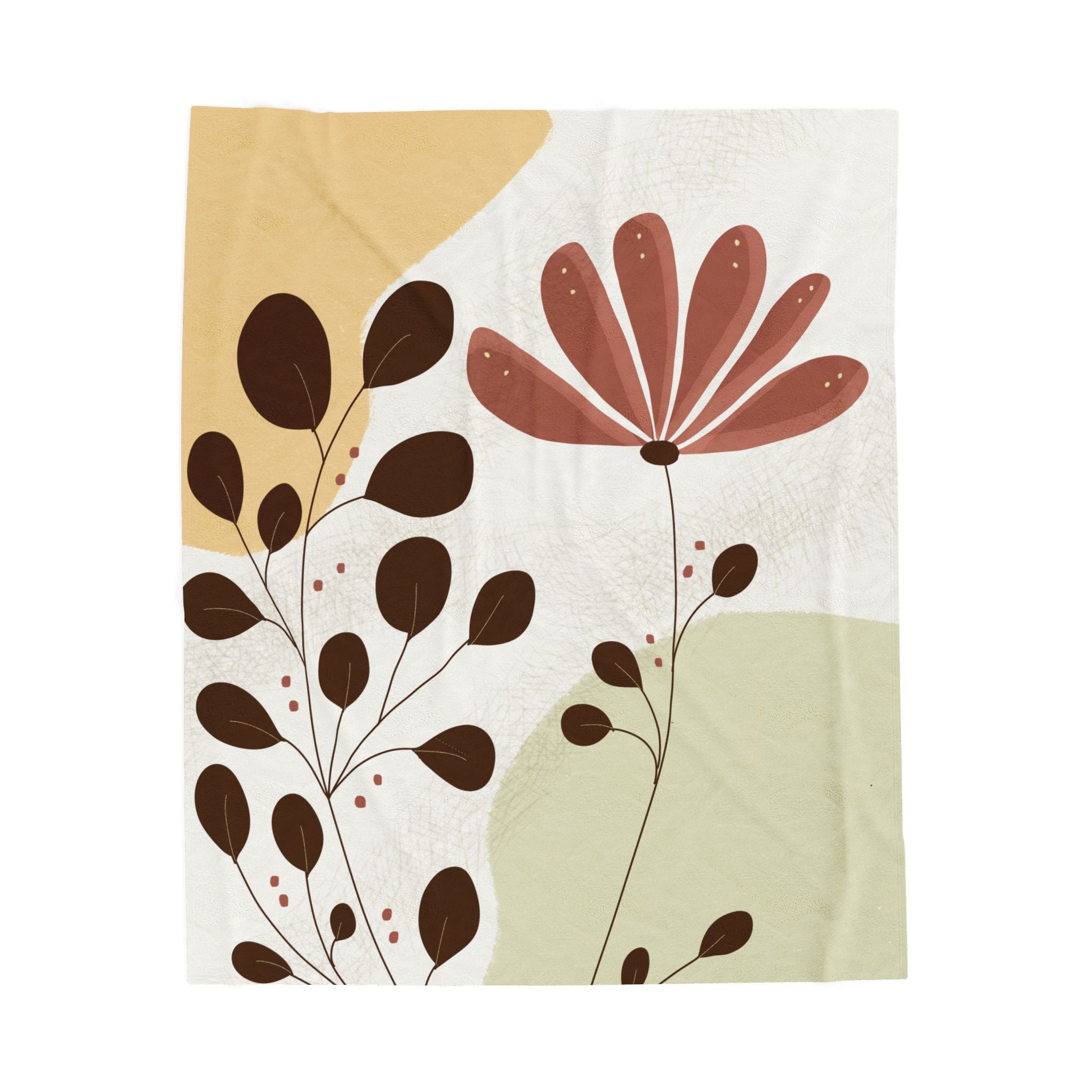 Cozy Floral Velveteen Blanket, Soft Throw Blanket for Home Decor, Perfect Gift for Relaxation, Boho Style, Ideal for All Seasons