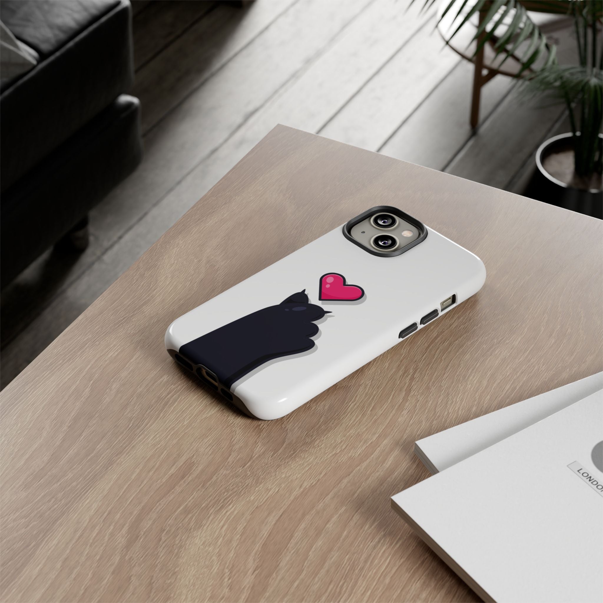 Cute Cat Love Phone Case, Tough Cell Phone Cover, Animal Lover Gifts, Pet Parent Accessories, Valentine's Day Essentials