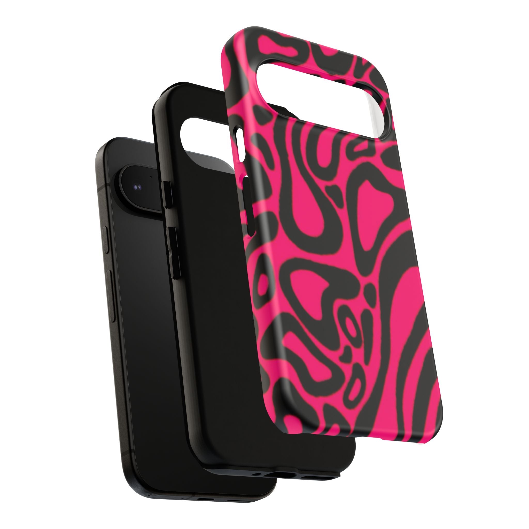 Bold Pink Patterned Phone Case, Stylish Tough Case, Trendy Accessory, Gift for Her, Tech Protection