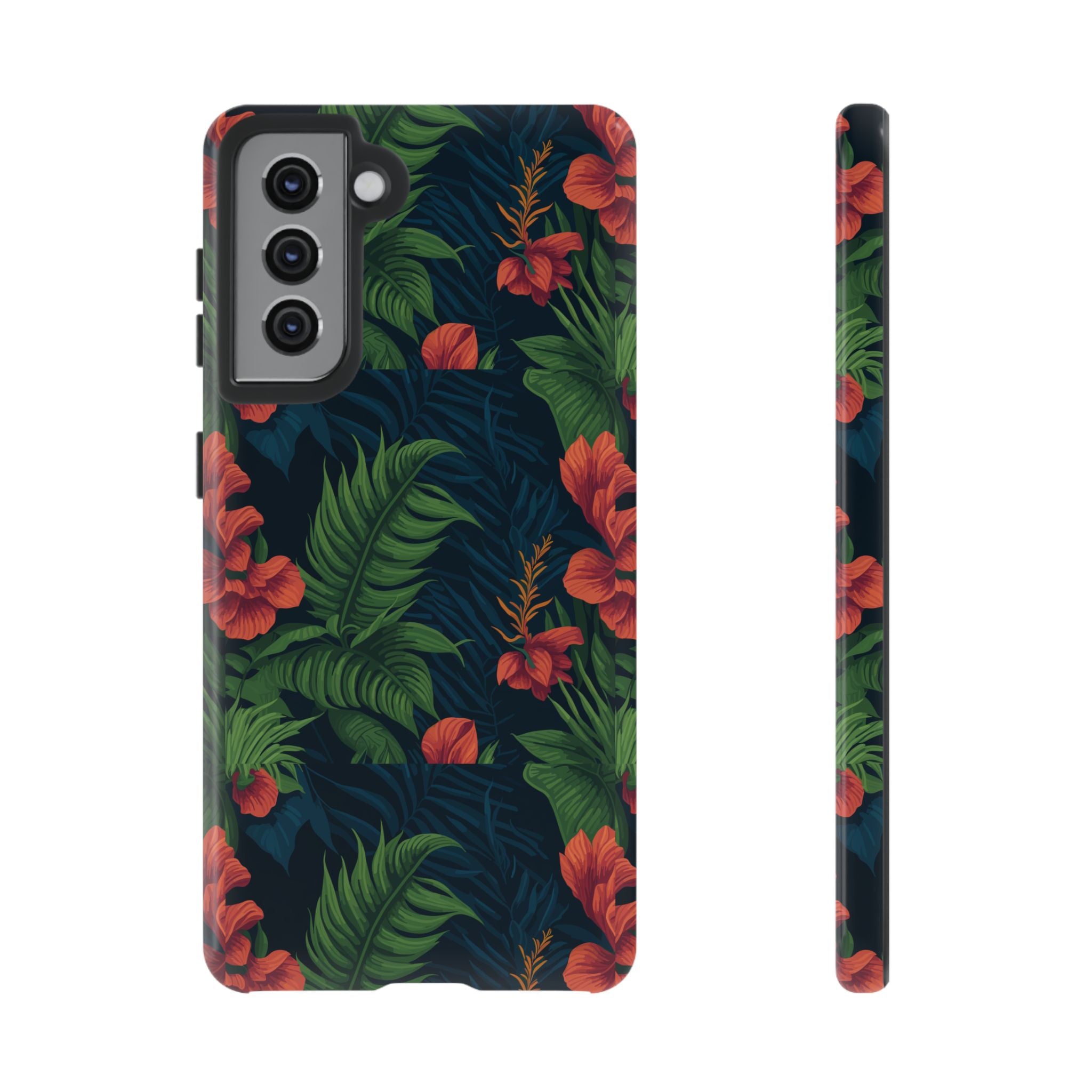 Tropical Phone Case with Floral Design, Eco-Friendly Protection for Summer Vibes, Ideal Gift for Nature Lovers, Vibrant Background