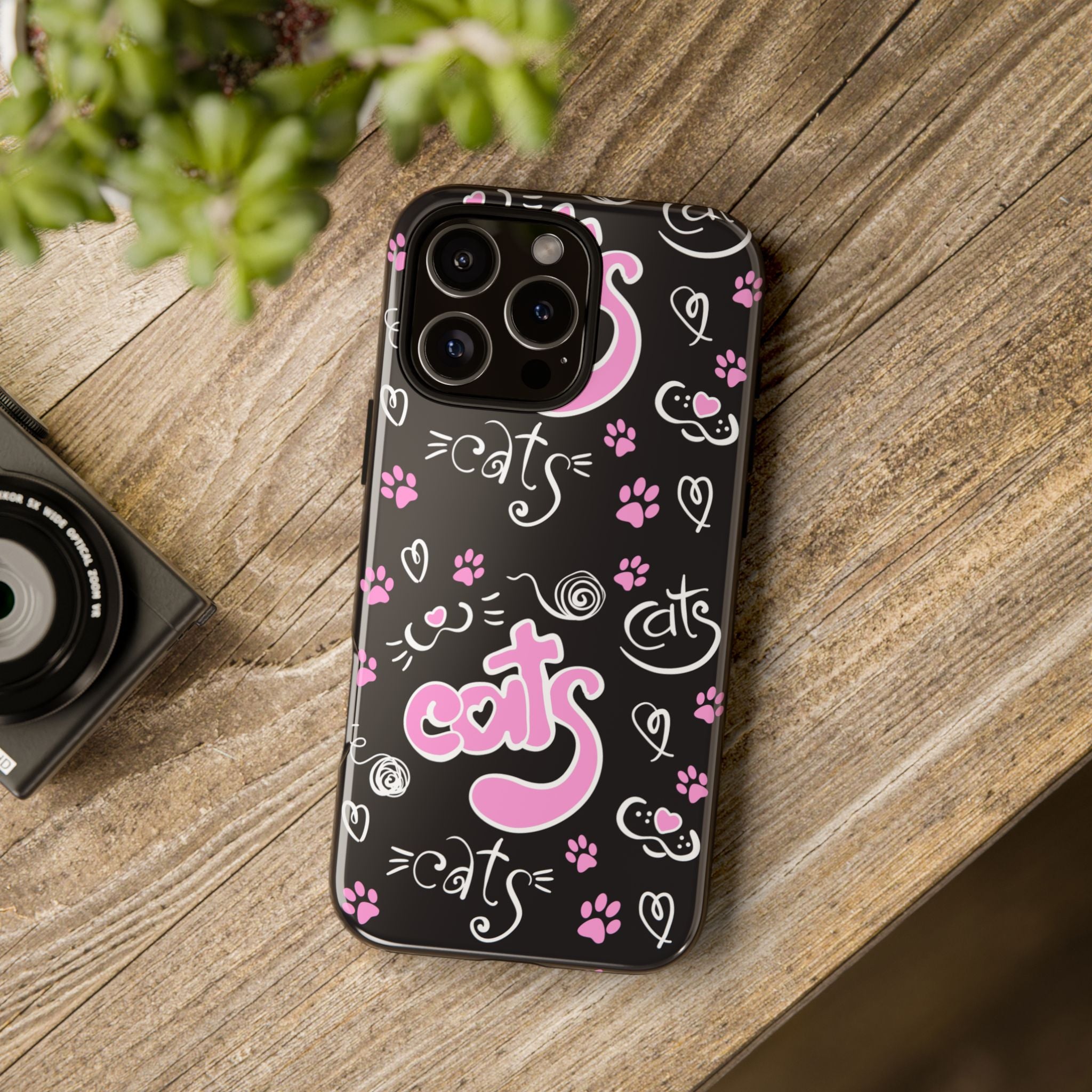 Cute Cat Print Phone Cases, Tough Cases for Cat Lovers, Pet Phone Cover, Gift for Cat Moms, Stylish Phone Accessories