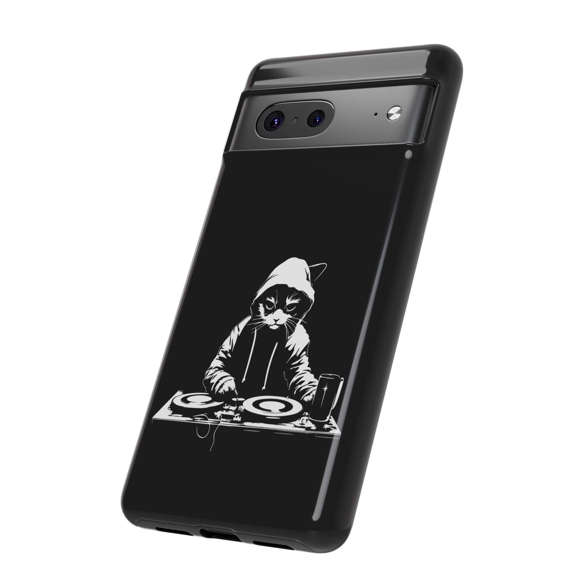 DJ Cat Phone Case, Tough Phone Cover, Pet Lover Gift, Music Enthusiast Accessory, Cute Cat Decor, Unique Case Design