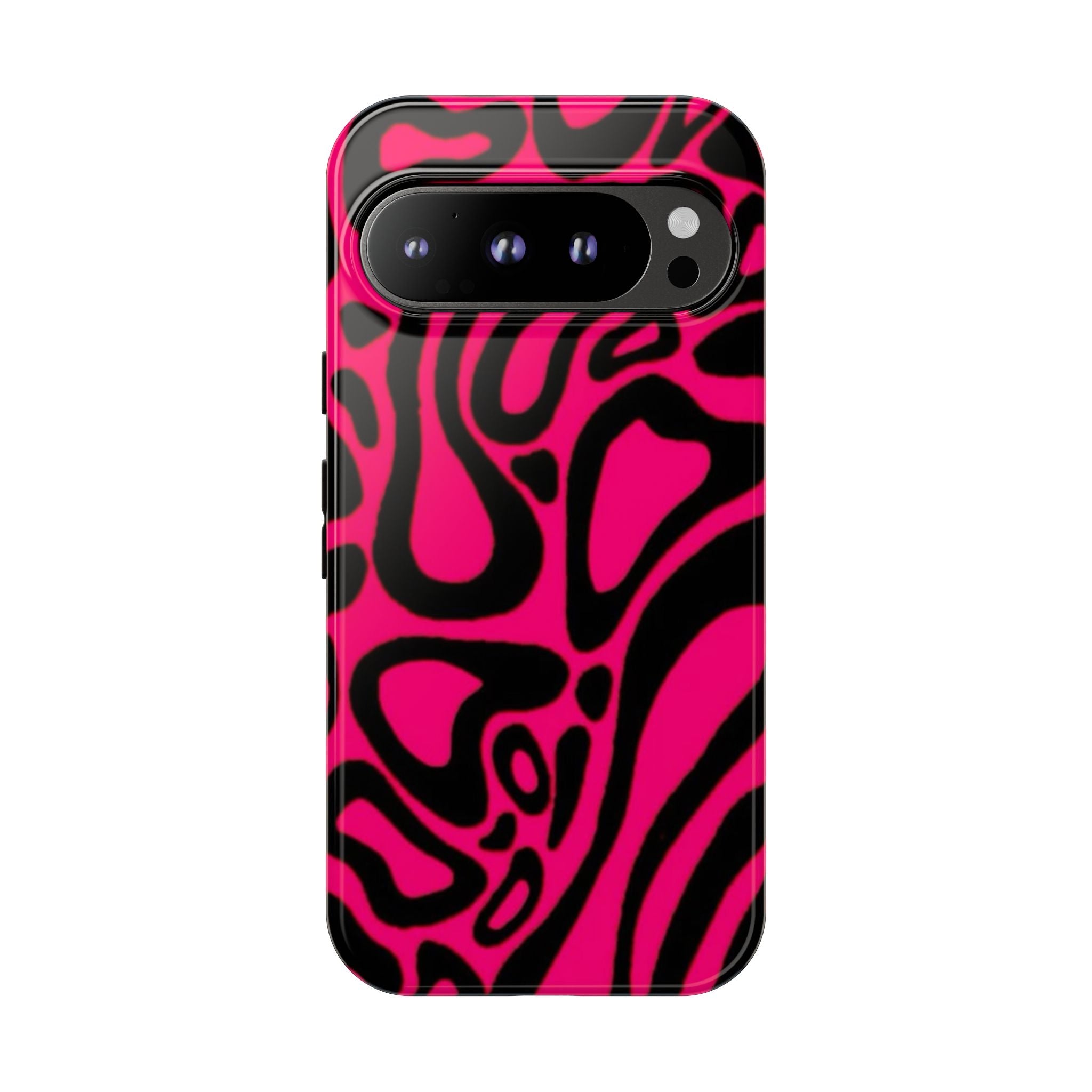 Bold Pink Patterned Phone Case, Stylish Tough Case, Trendy Accessory, Gift for Her, Tech Protection