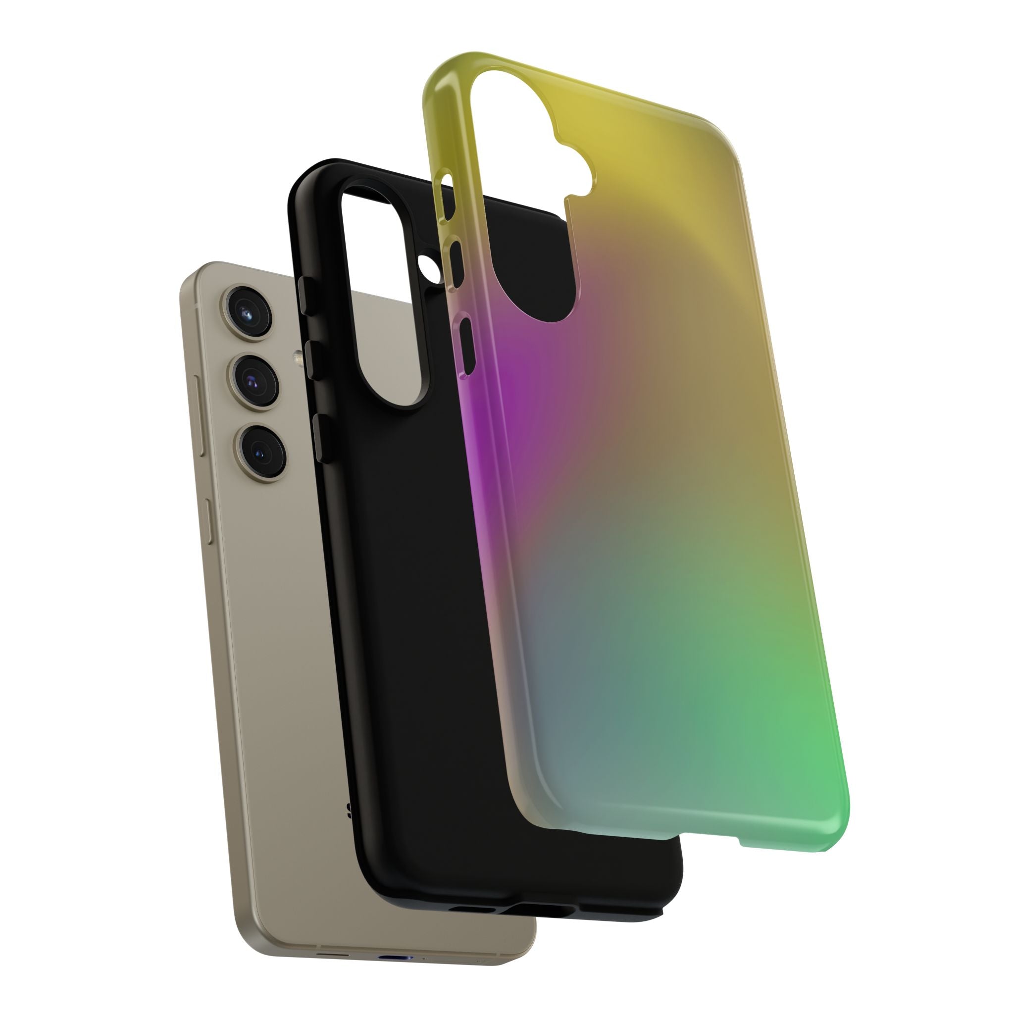 Vibrant Phone Case, Tough Cases, Colorful Phone Cover, Durable Mobile Case, Yellow Green Gradient Design