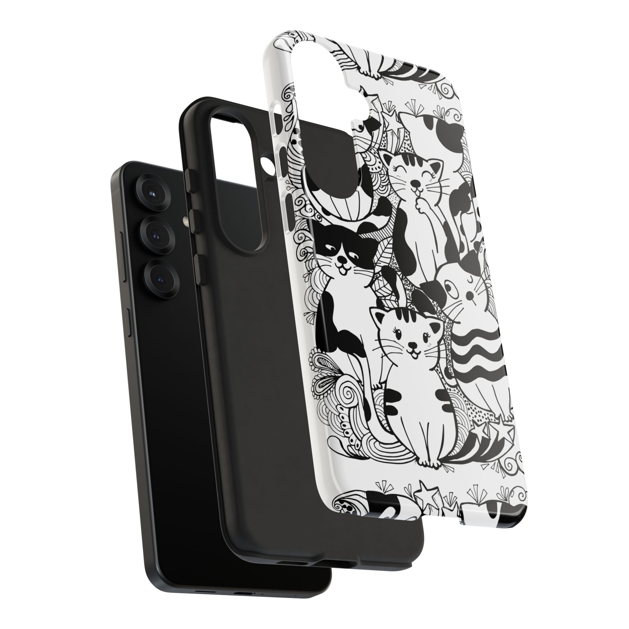 Cat-Themed Phone Case, Cute Cat Art, Pet Lover Gift, Birthday Present, Unique Cat Decor, Fun Tech Accessories, Animal Lover Case