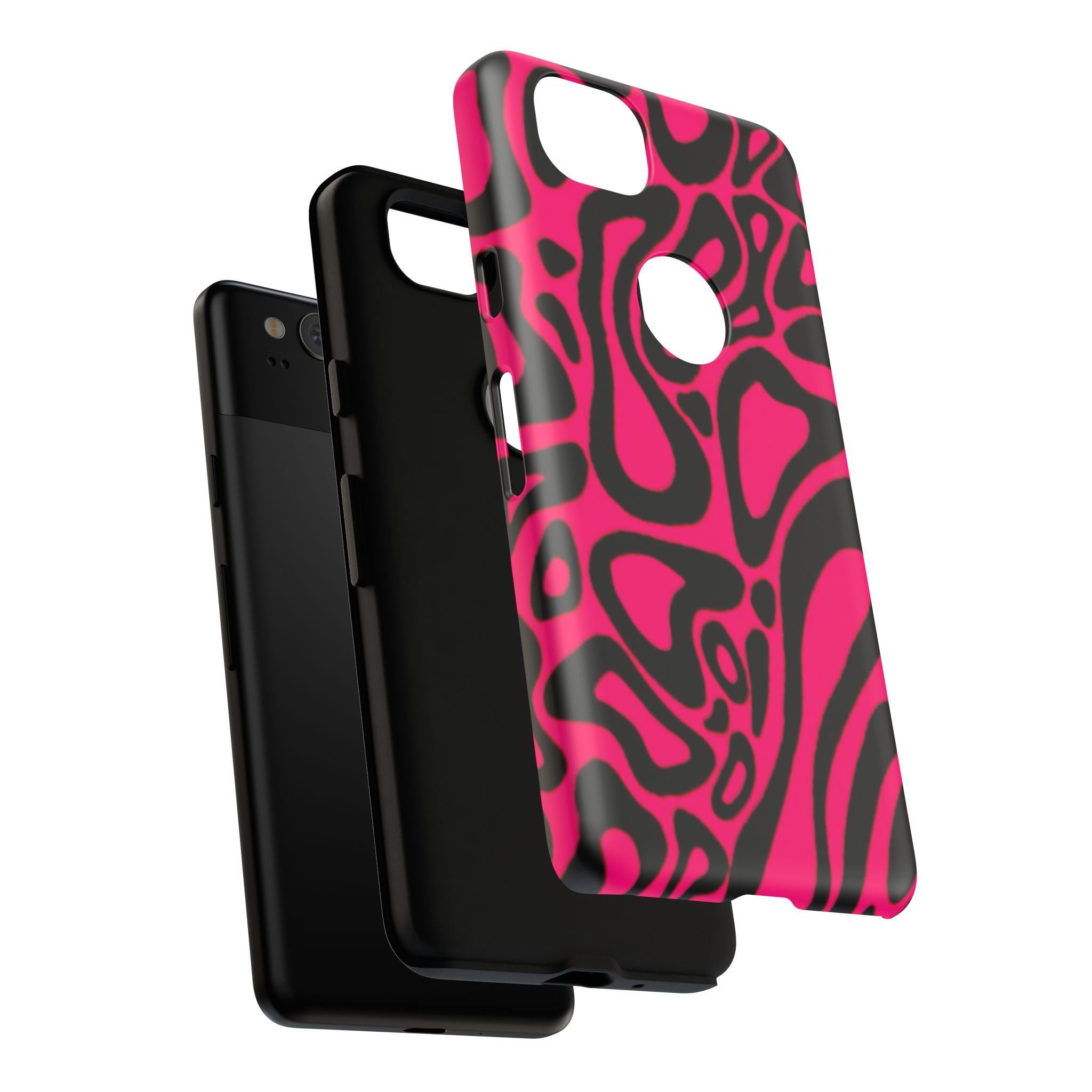 Bold Pink Patterned Phone Case, Stylish Tough Case, Trendy Accessory, Gift for Her, Tech Protection