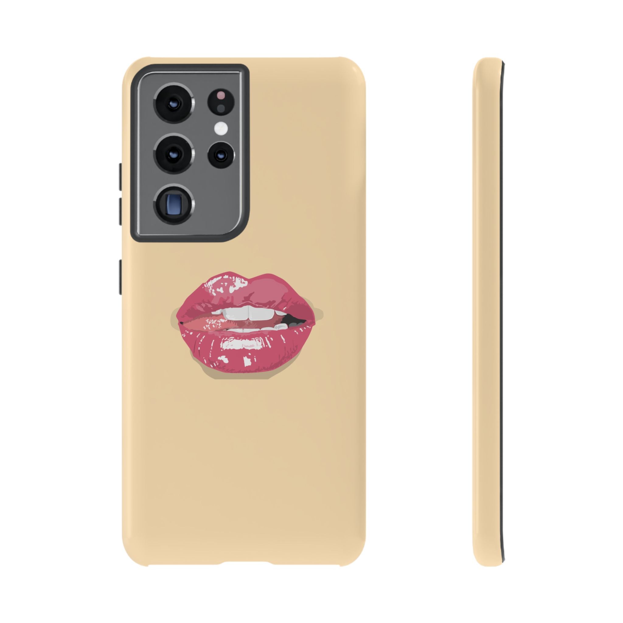 Stylish Phone Case with Lip Print, Trendy Mobile Cover, Fashion Accessory, Gift for Her, Cute Cell Phone Case