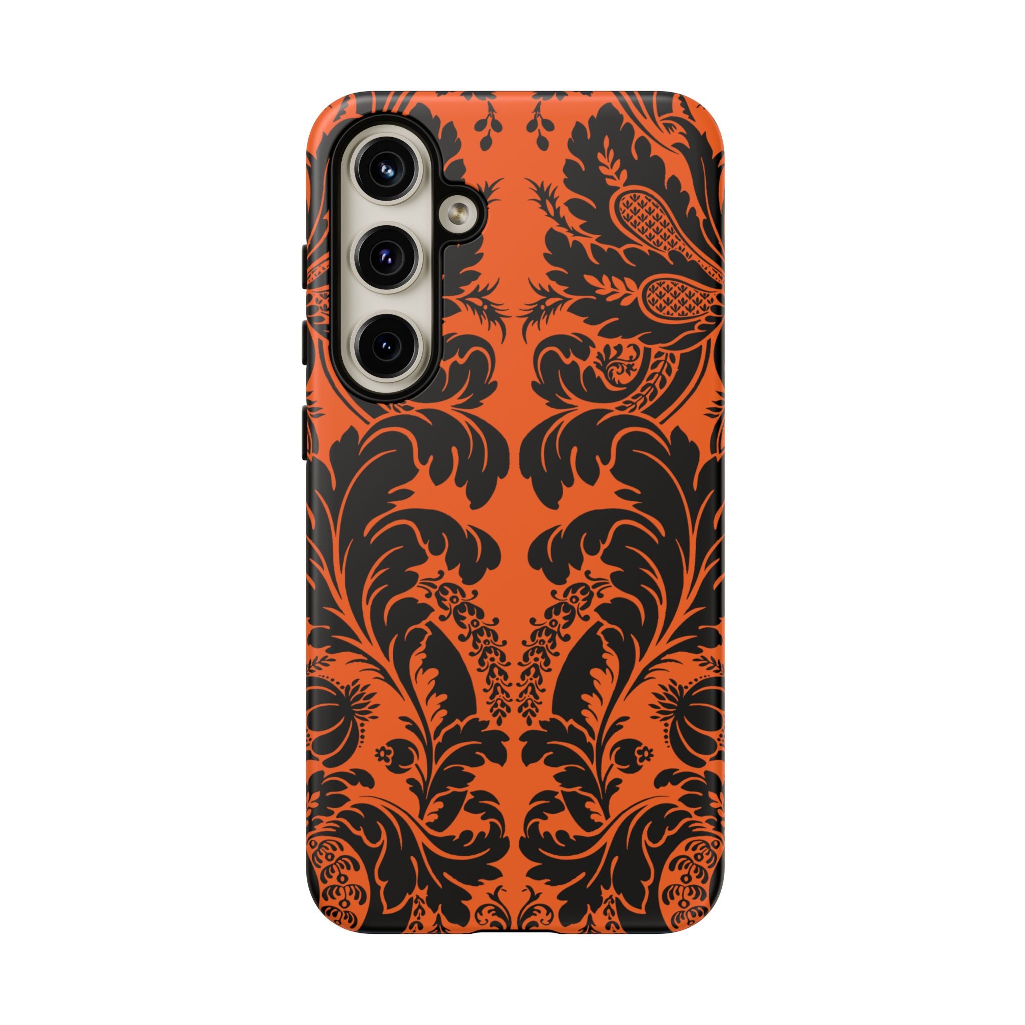 Elegant Phone Case with Orange Floral Design | Tough Cases, Smartphone Cover, Gift for Her, Floral Patterns, Stylish Accessories
