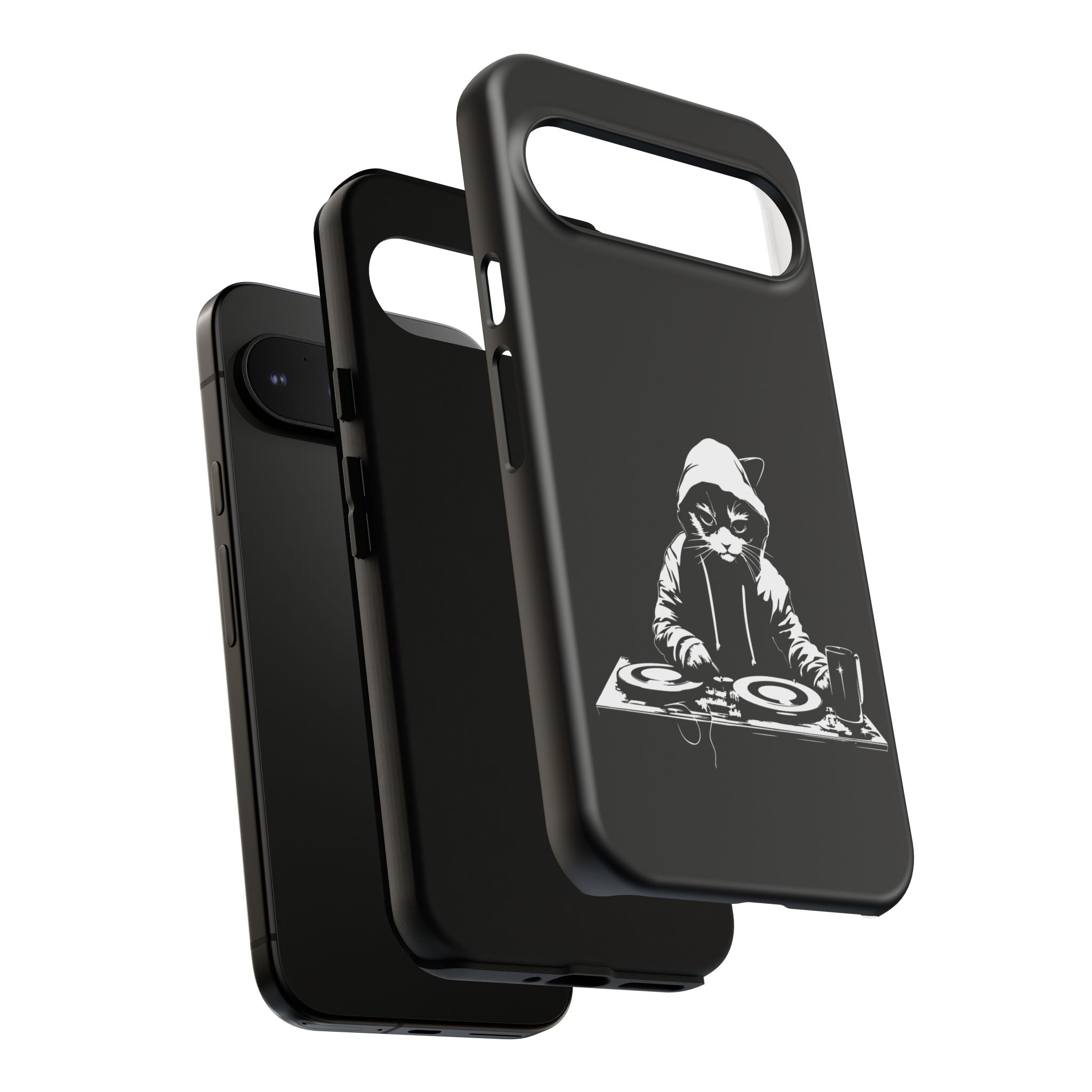 DJ Cat Phone Case, Tough Phone Cover, Pet Lover Gift, Music Enthusiast Accessory, Cute Cat Decor, Unique Case Design