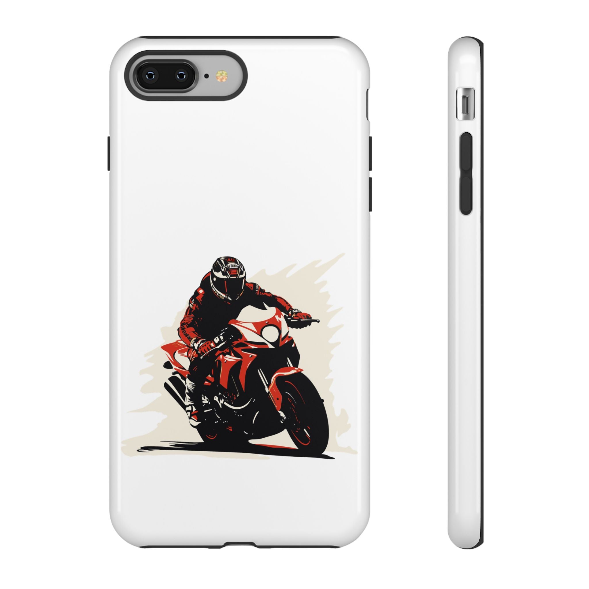 Motorcycle Phone Case, Tough Cases for Riders, Biker Accessory, Gifts for Motorcyclists, Red Bike Design