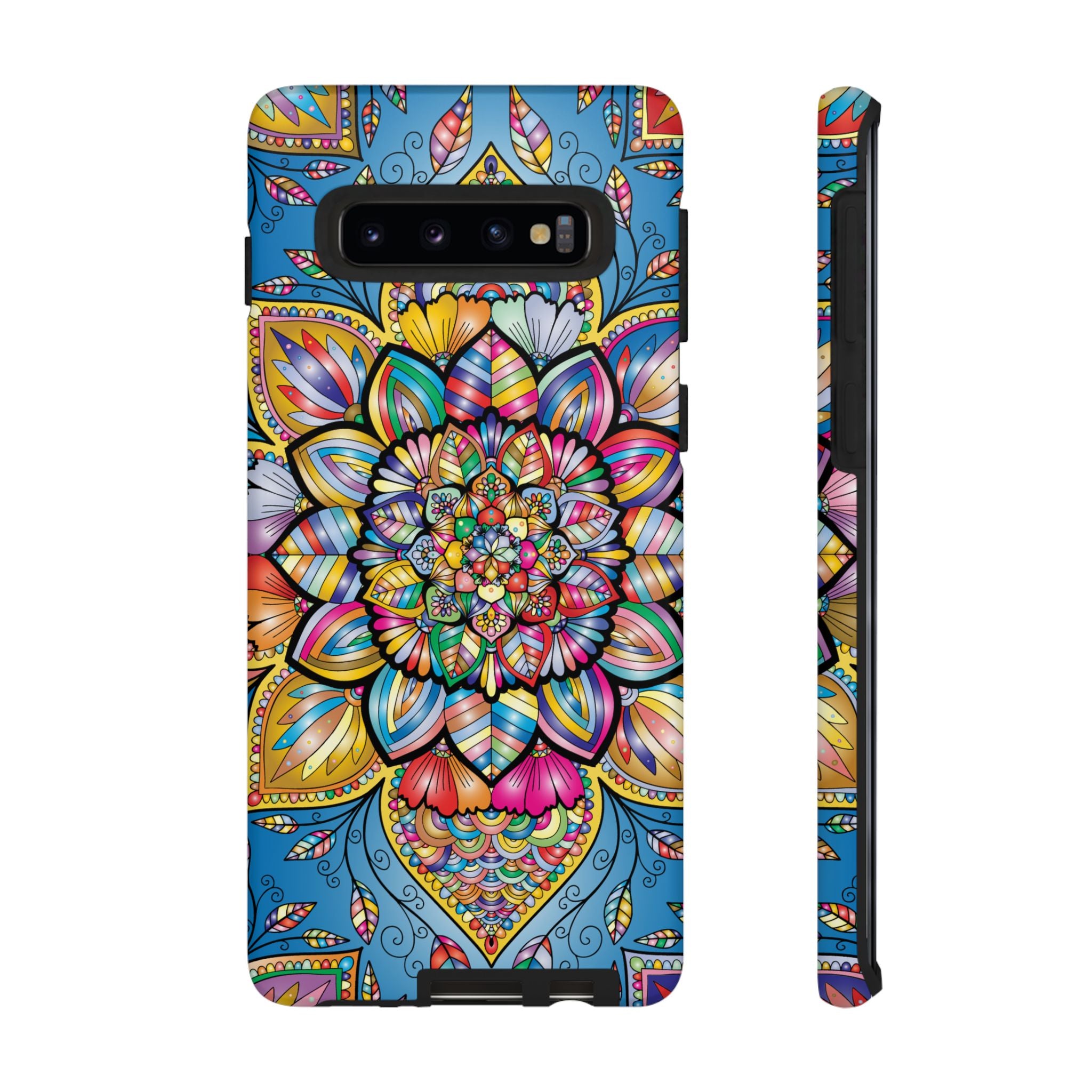 Vibrant Floral Phone Case, Tough Phone Cover, Colorful Mobile Accessory, Artistic Gift, Mandala Design, Everyday Use