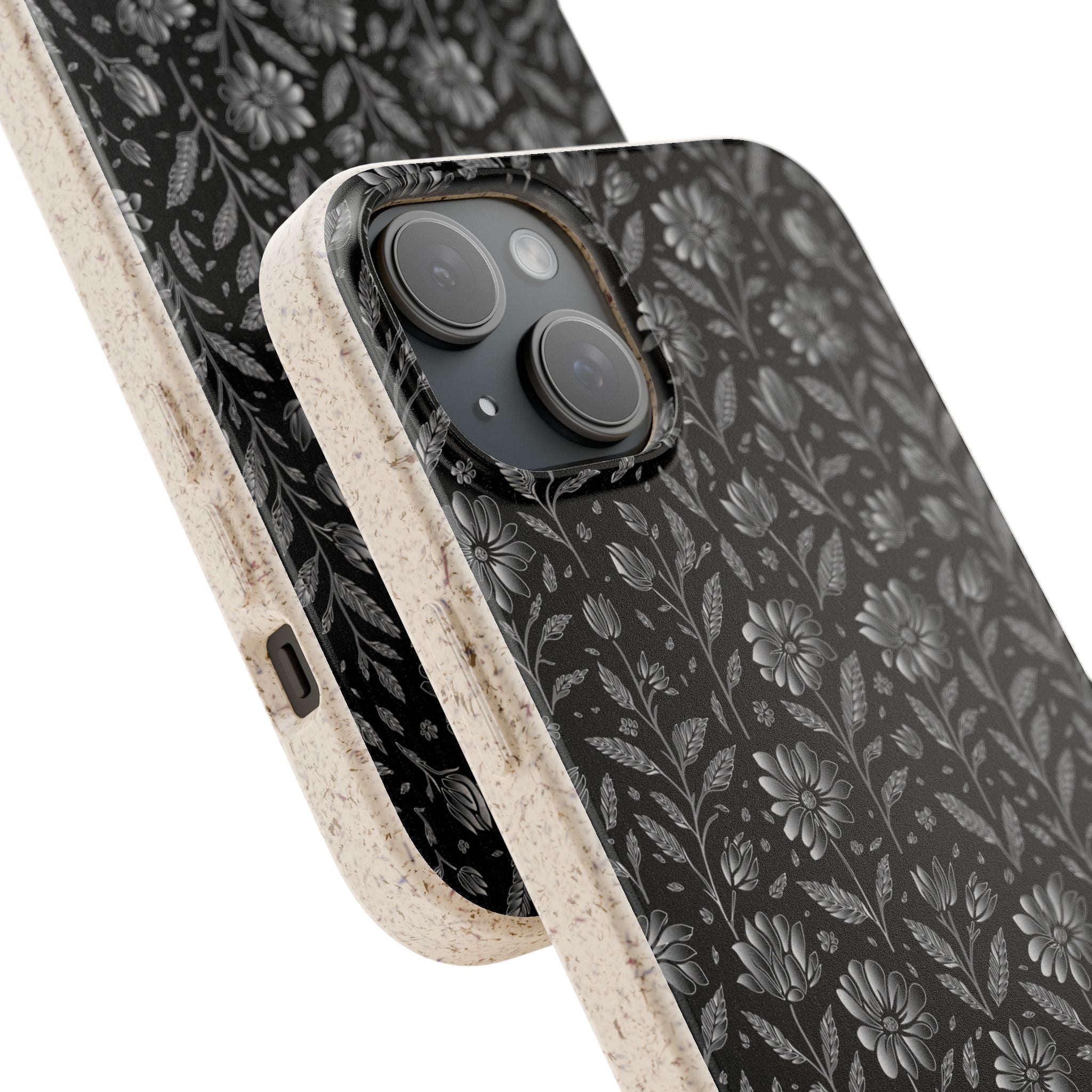 Eco-Friendly Floral Phone Case, Biodegradable iPhone Case, Sustainable Fashion Accessory, Nature Lover Gift, Eco-Conscious Phone Cover