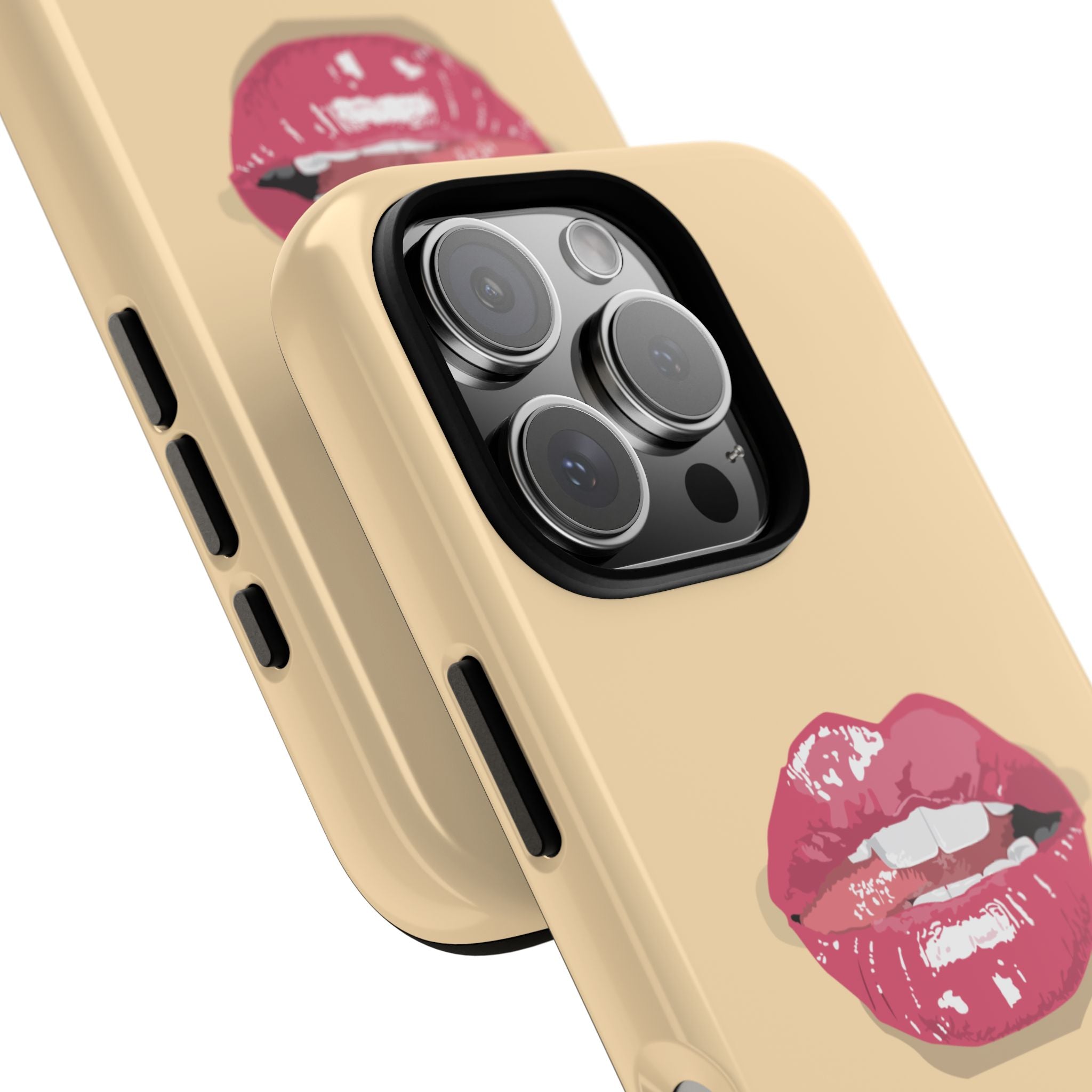 Stylish Phone Case with Lip Print, Trendy Mobile Cover, Fashion Accessory, Gift for Her, Cute Cell Phone Case