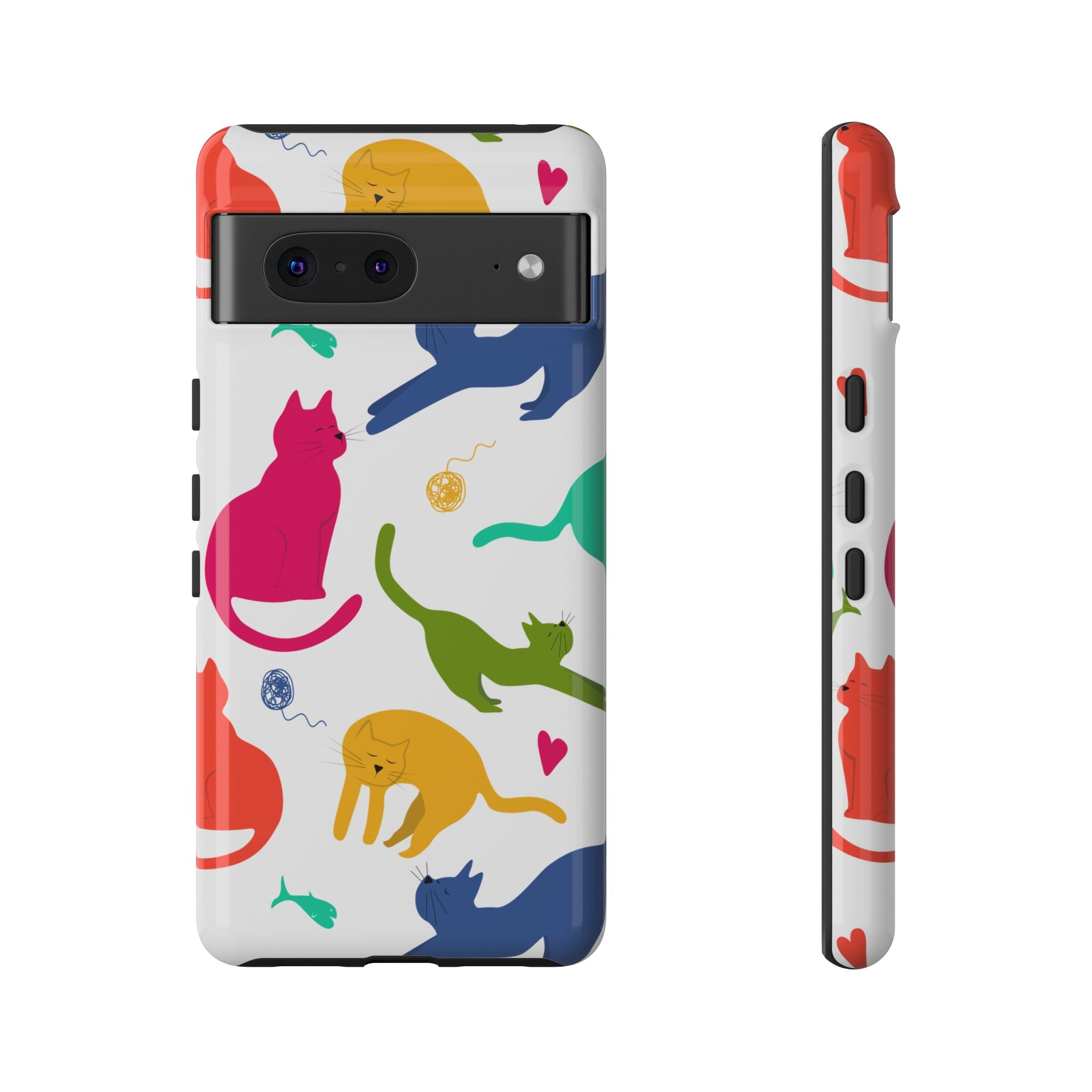 Colorful Cat Phone Case, Fun Pet Lover Gift, Tough Phone Cover, Cute Cat Accessories, Animal Theme Decor