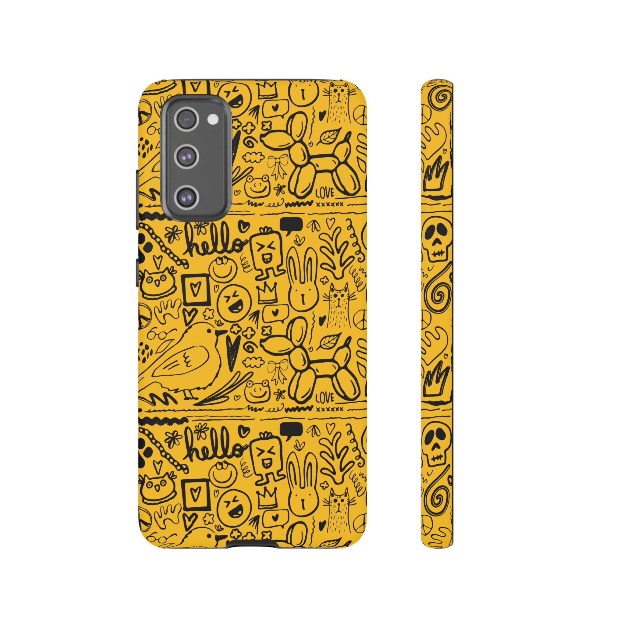 Vibrant Phone Case, Cute Yellow Floral iPhone Cover, Stylish Tough Case, Fun Phone Accessory, Perfect Gift for Teens