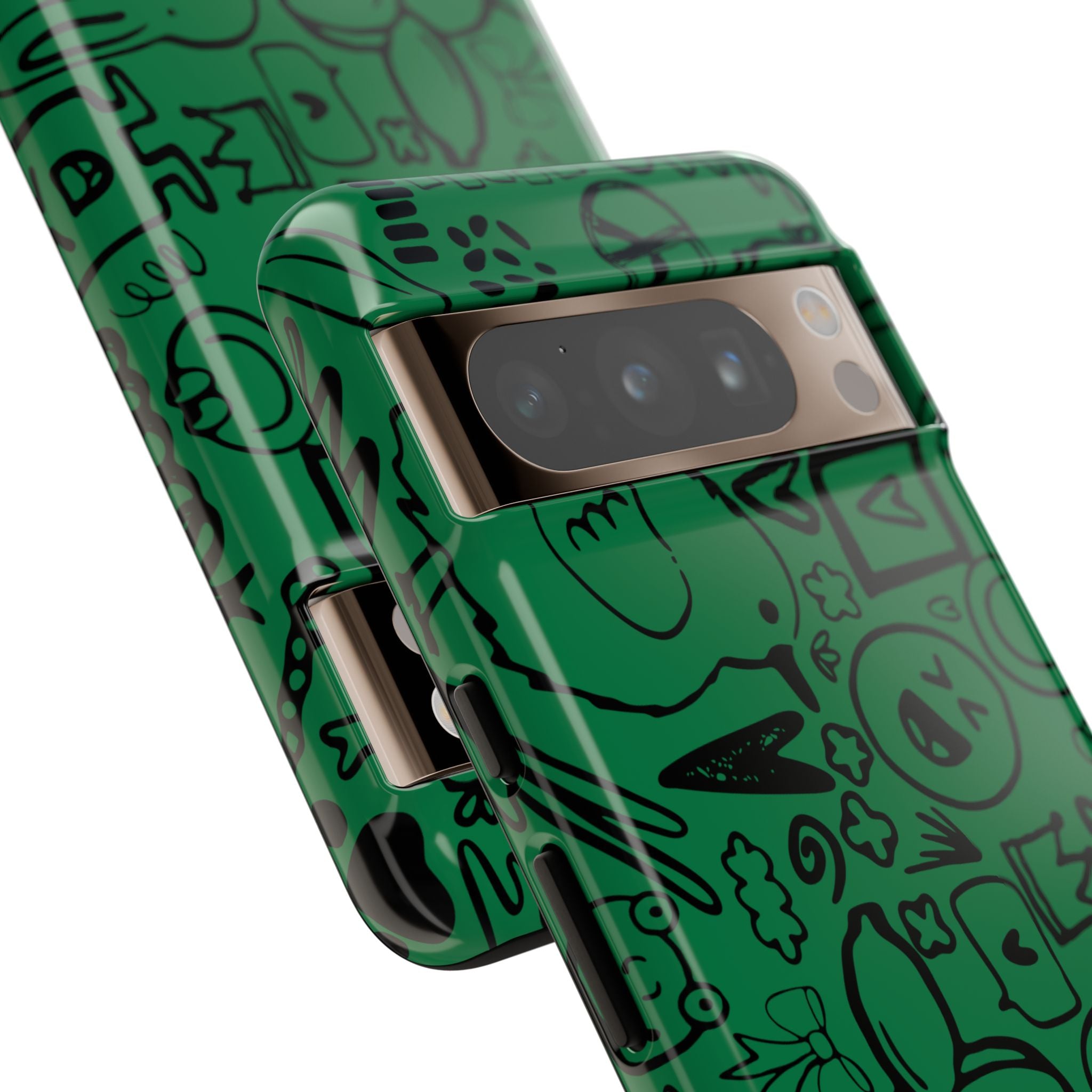 Playful Phone Case, Vibrant Green Tough Case, Quirky Graphic Design, Unique Gift for Kids, Fun Accessories, Christmas, Birthday