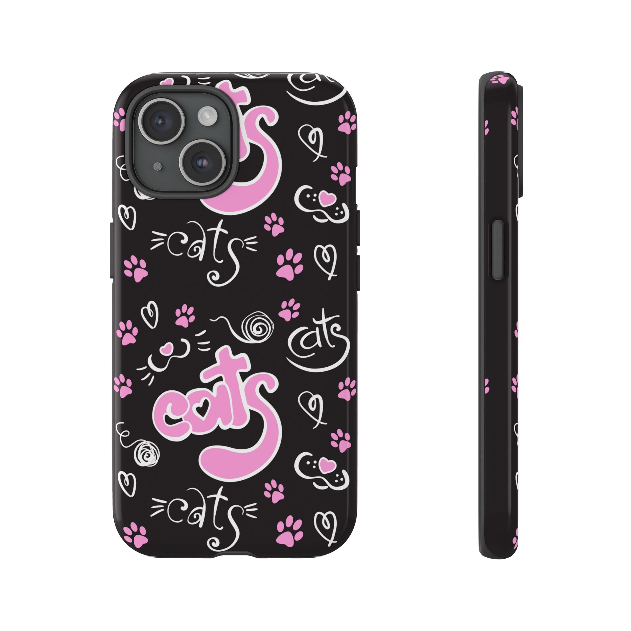 Cute Cat Print Phone Cases, Tough Cases for Cat Lovers, Pet Phone Cover, Gift for Cat Moms, Stylish Phone Accessories
