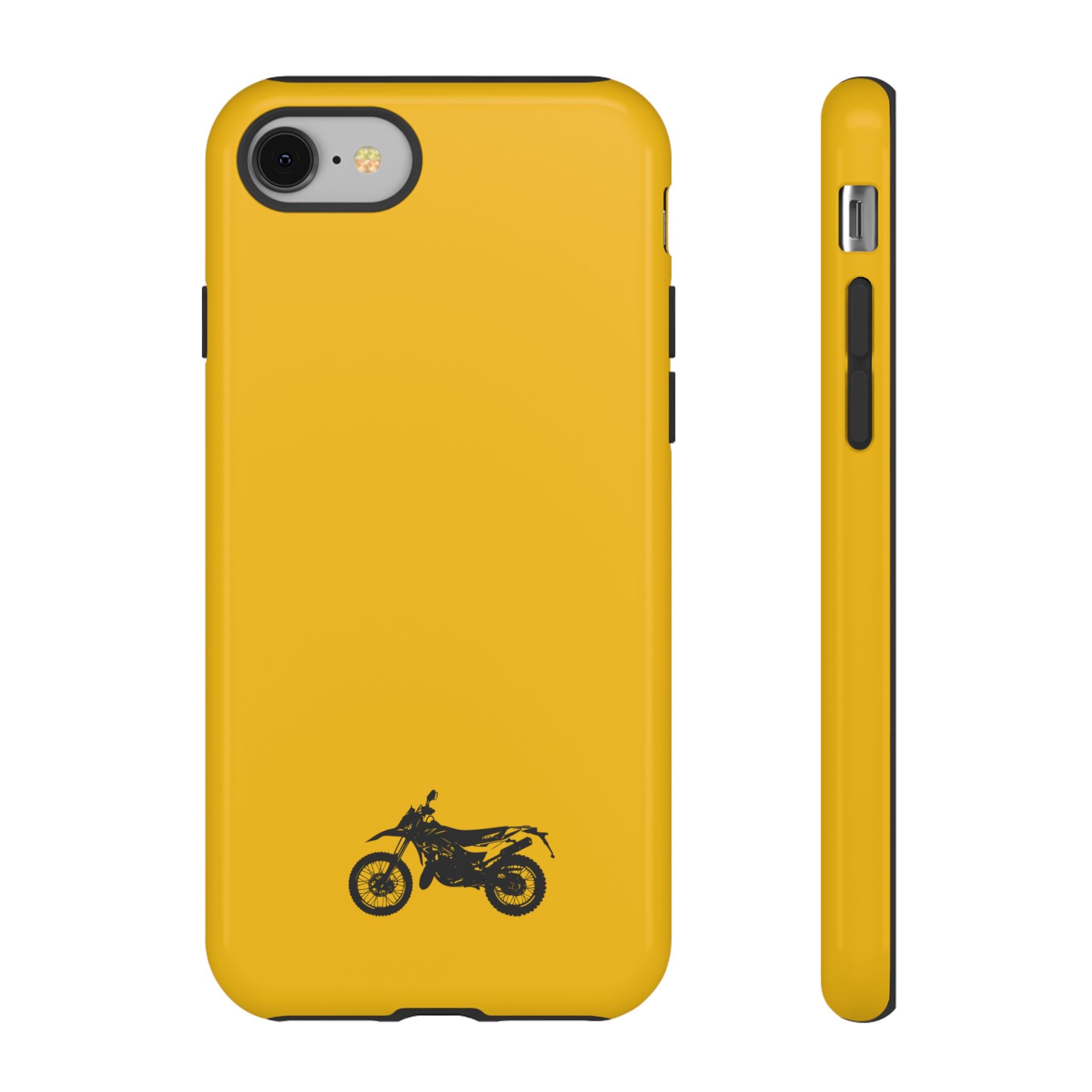 Motorcycle Phone Case, Tough Phone Cover, Gift for Bikers, Durable Tech Accessory, Yellow Motorcycle Design