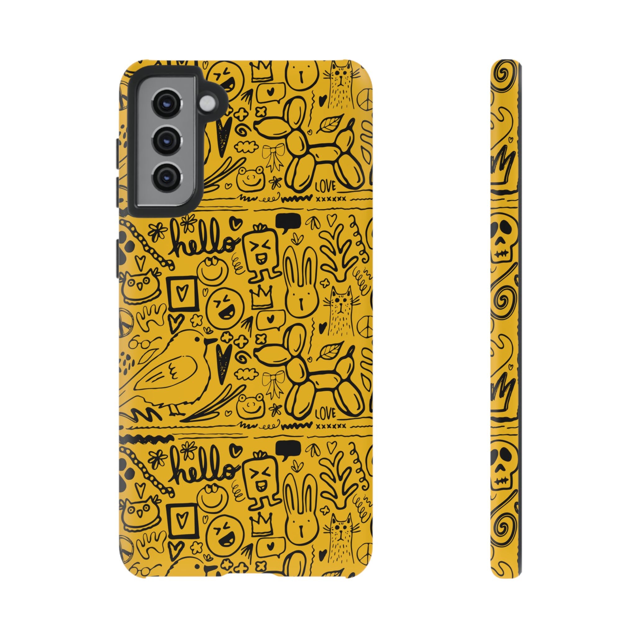 Vibrant Phone Case, Cute Yellow Floral iPhone Cover, Stylish Tough Case, Fun Phone Accessory, Perfect Gift for Teens