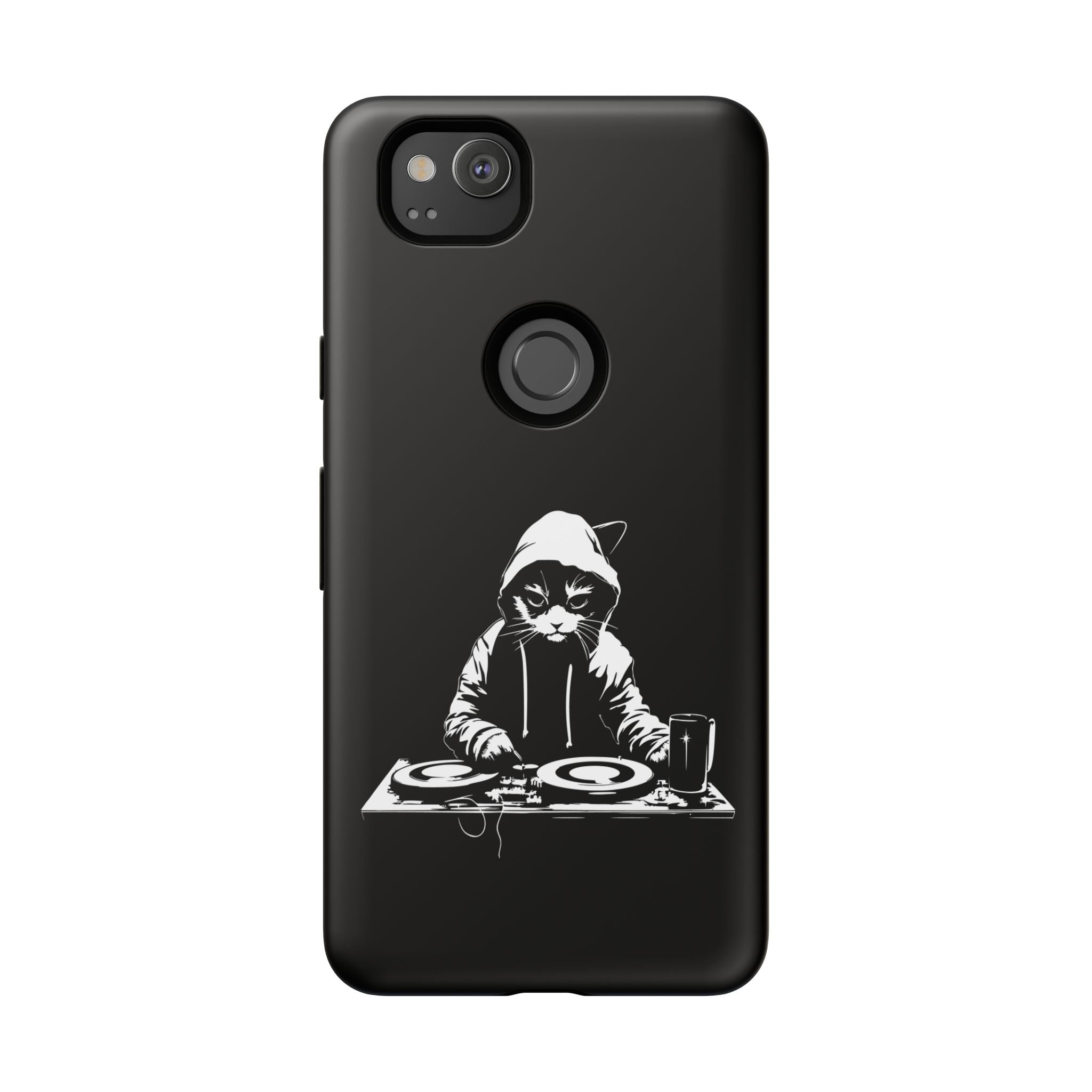 DJ Cat Phone Case, Tough Phone Cover, Pet Lover Gift, Music Enthusiast Accessory, Cute Cat Decor, Unique Case Design