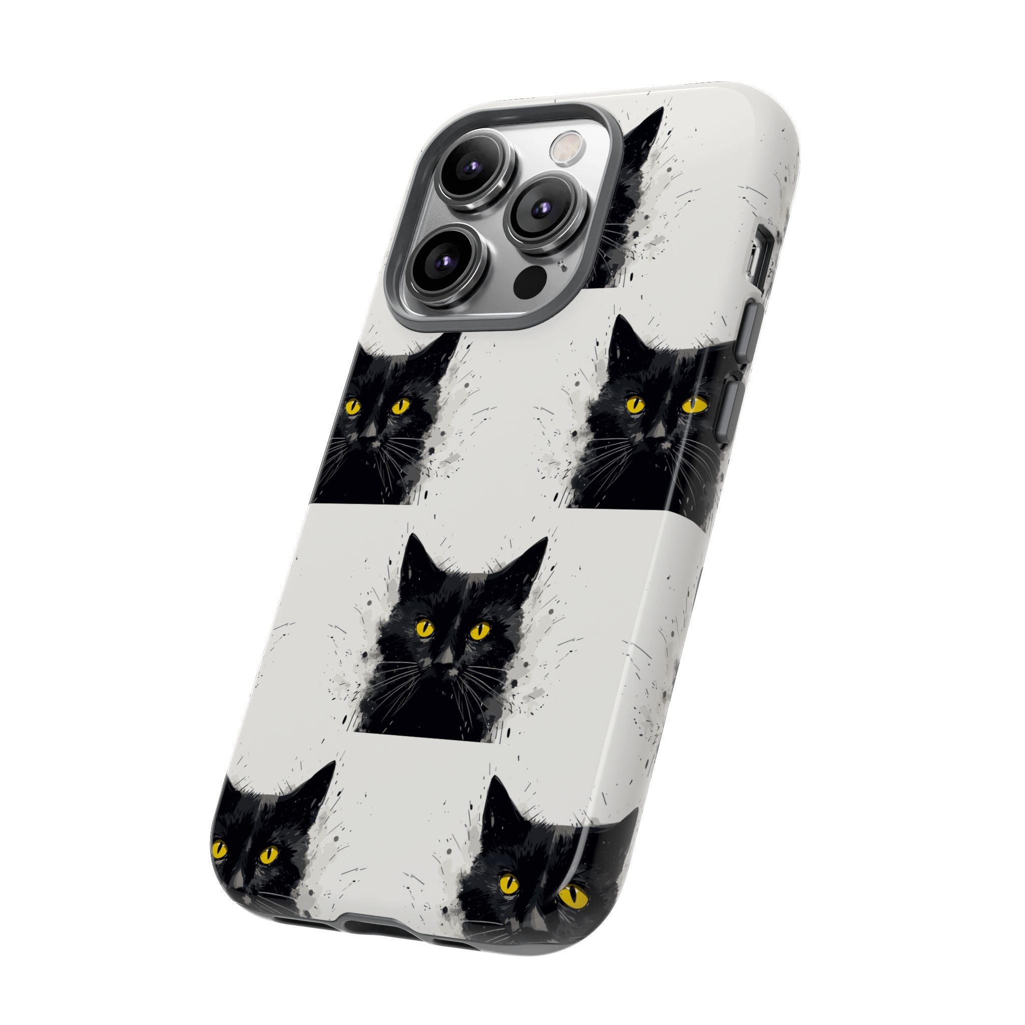 Black Cat Phone Case, Tough Cases, Cat Lover Gift, Unique Design, Halloween, Animal Accessories, Custom Phone Cover
