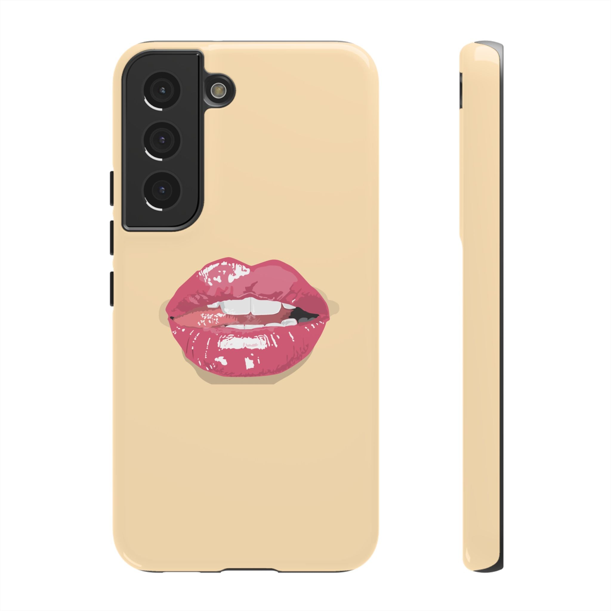 Stylish Phone Case with Lip Print, Trendy Mobile Cover, Fashion Accessory, Gift for Her, Cute Cell Phone Case