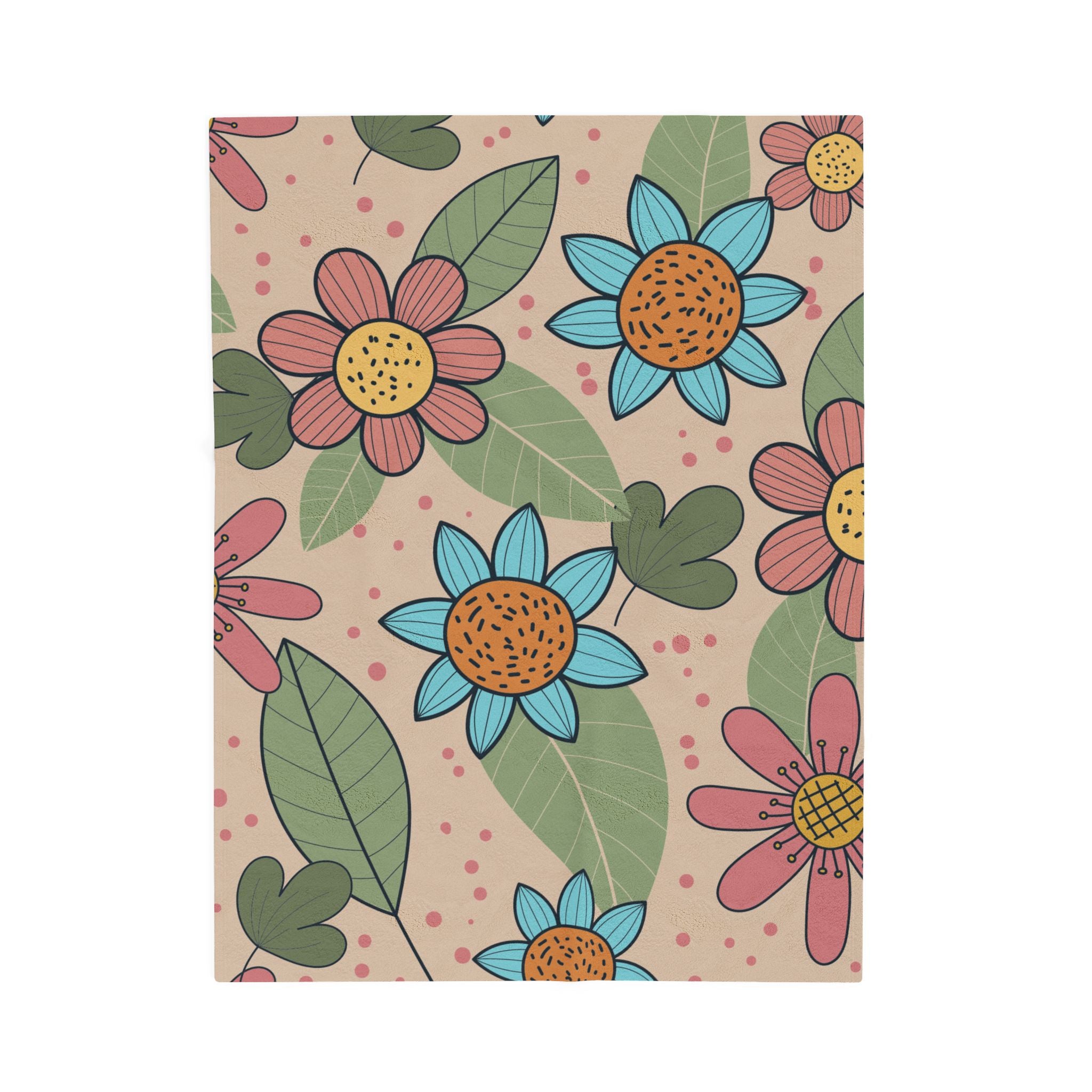Cozy Floral Velveteen Blanket, Soft Throw Blanket for Home Decor, Perfect Gift for Relaxation, Boho Style, Ideal for All Seasons