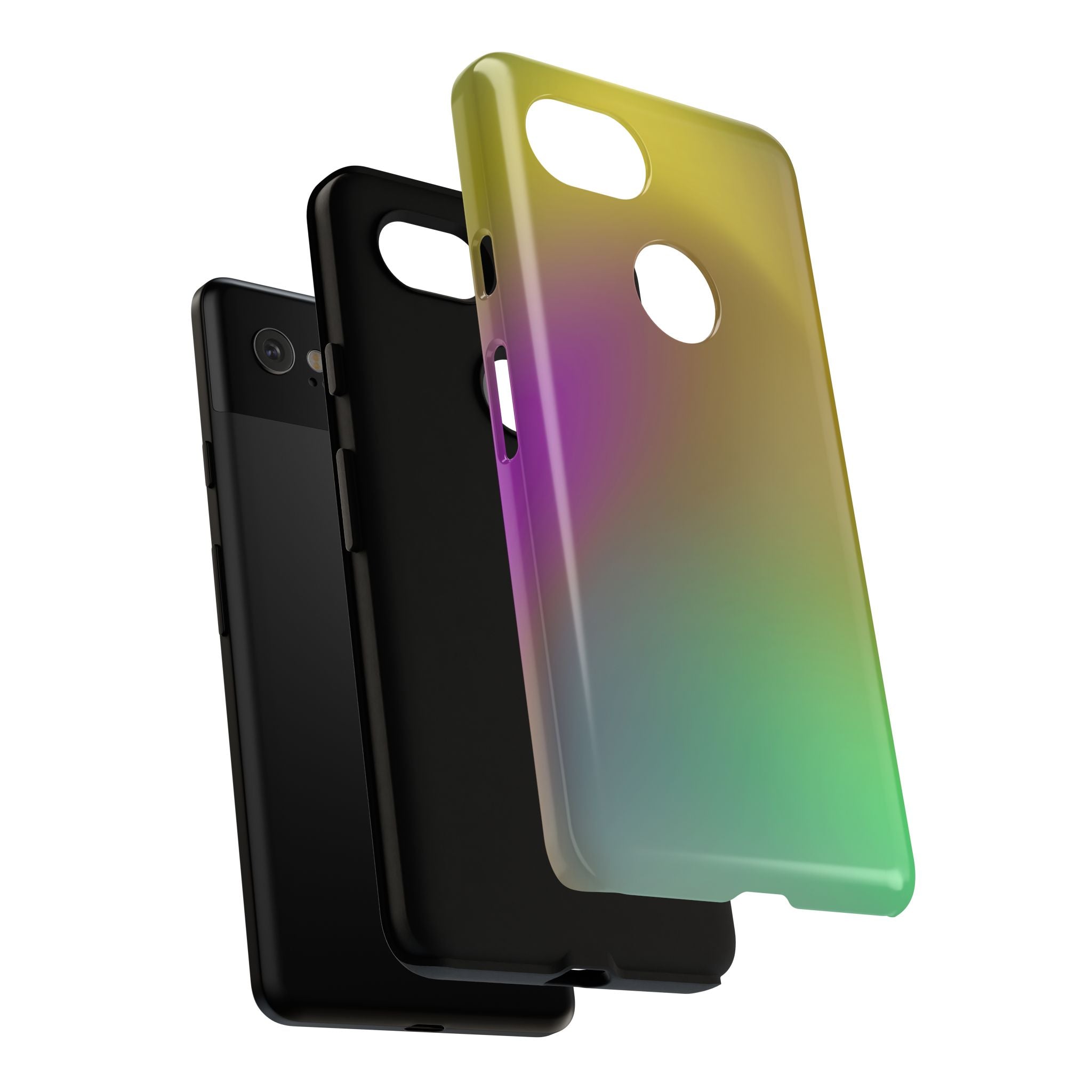 Vibrant Phone Case, Tough Cases, Colorful Phone Cover, Durable Mobile Case, Yellow Green Gradient Design