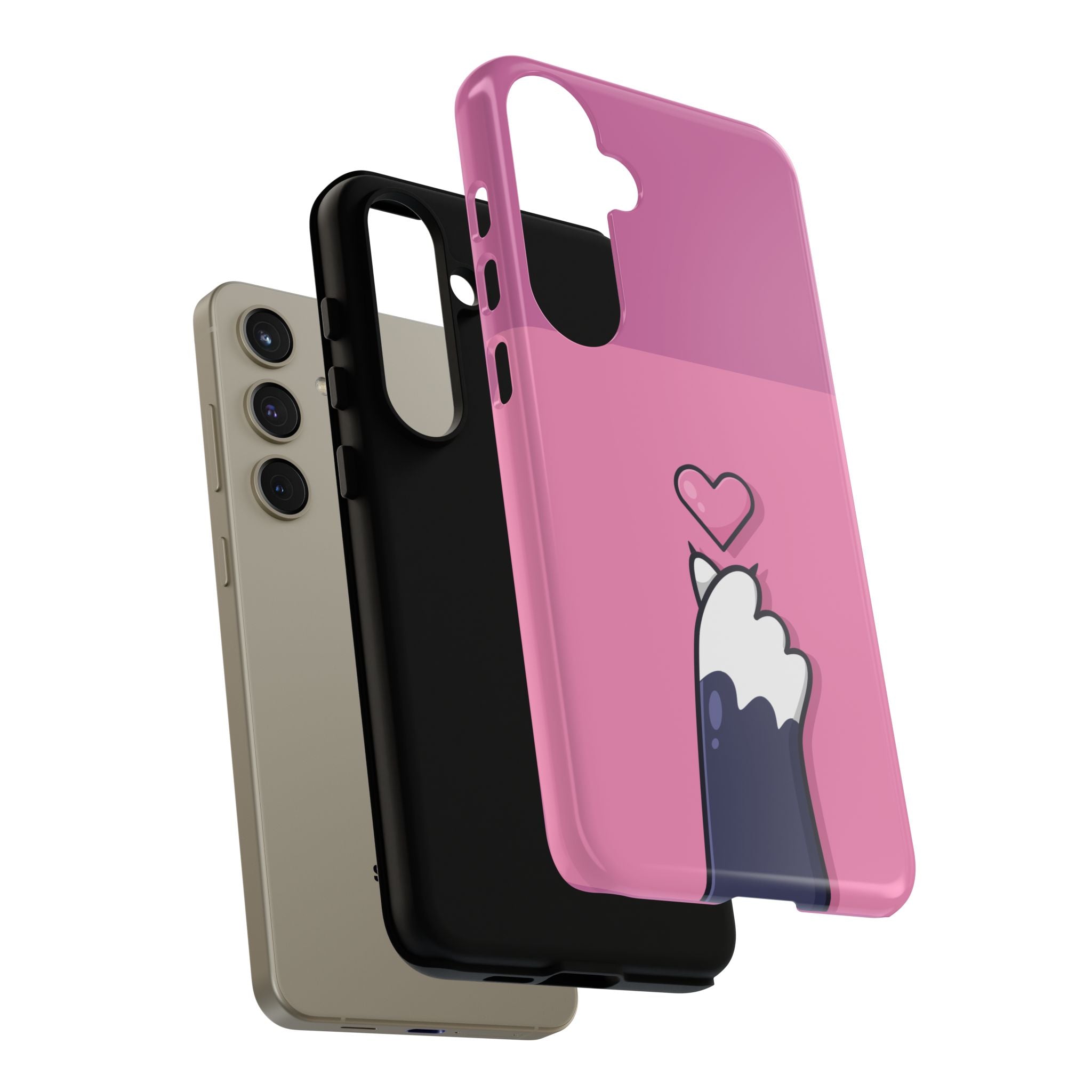 Cute Cat Paw Phone Case, Playful Pet Lover Gift, Animal Print Phone Cover, Heart Design Case, Fun Feminine Case, Kawaii Style