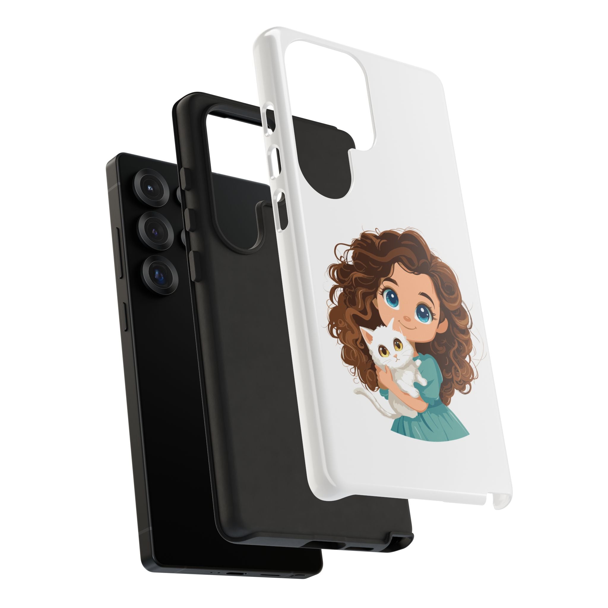 Cute Cat Lover Phone Case, Tough Phone Cover, Pet Lover Gift, Personalized Gift, Kids Phone Case, Animal Lover Accessories