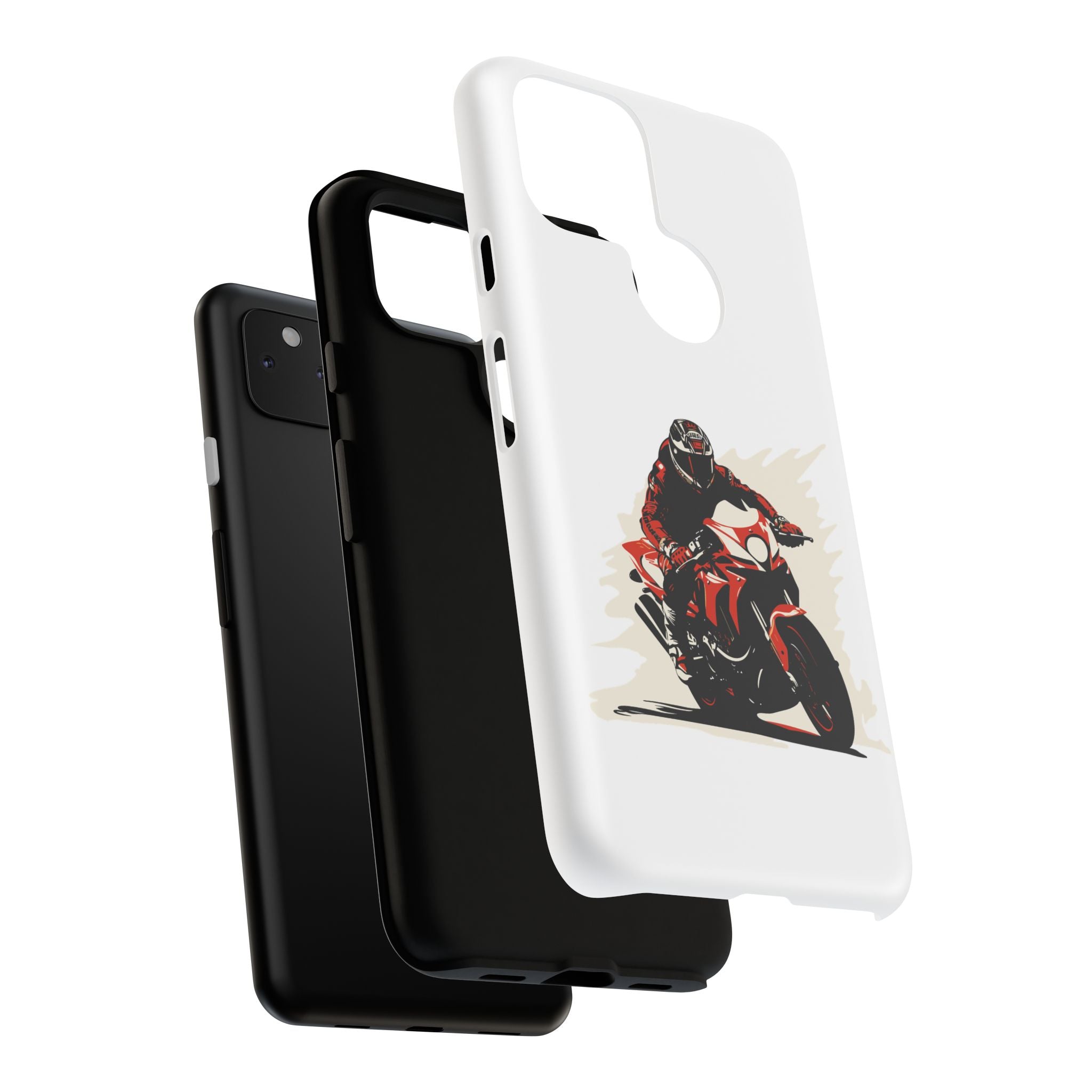 Motorcycle Phone Case, Tough Cases for Riders, Biker Accessory, Gifts for Motorcyclists, Red Bike Design